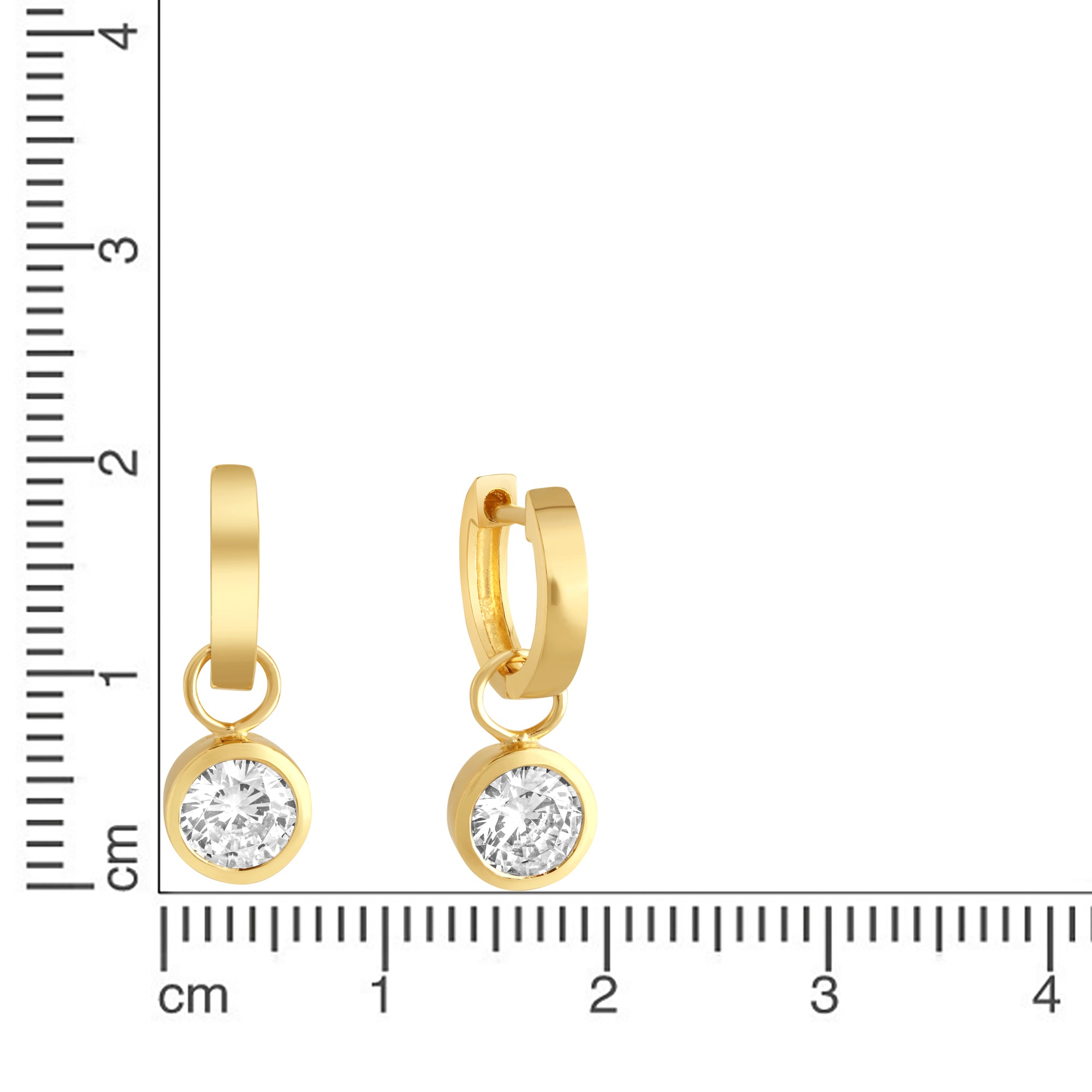 Ohrringe Silber 925 vergoldet mit weißen Zirkonia-Steinen
