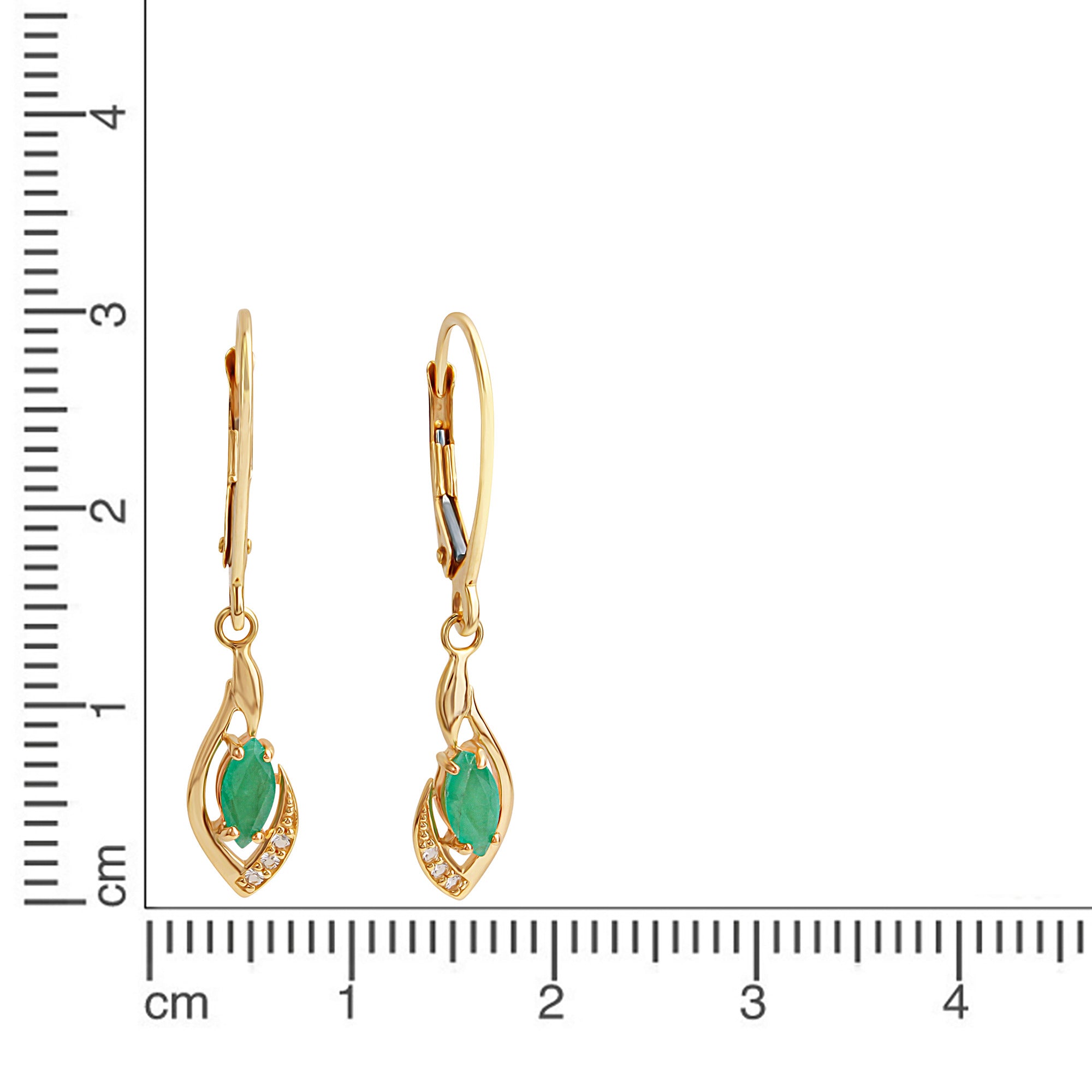 Ohrhänger 375 Gelbgold mit Smaragd und Weißtopas