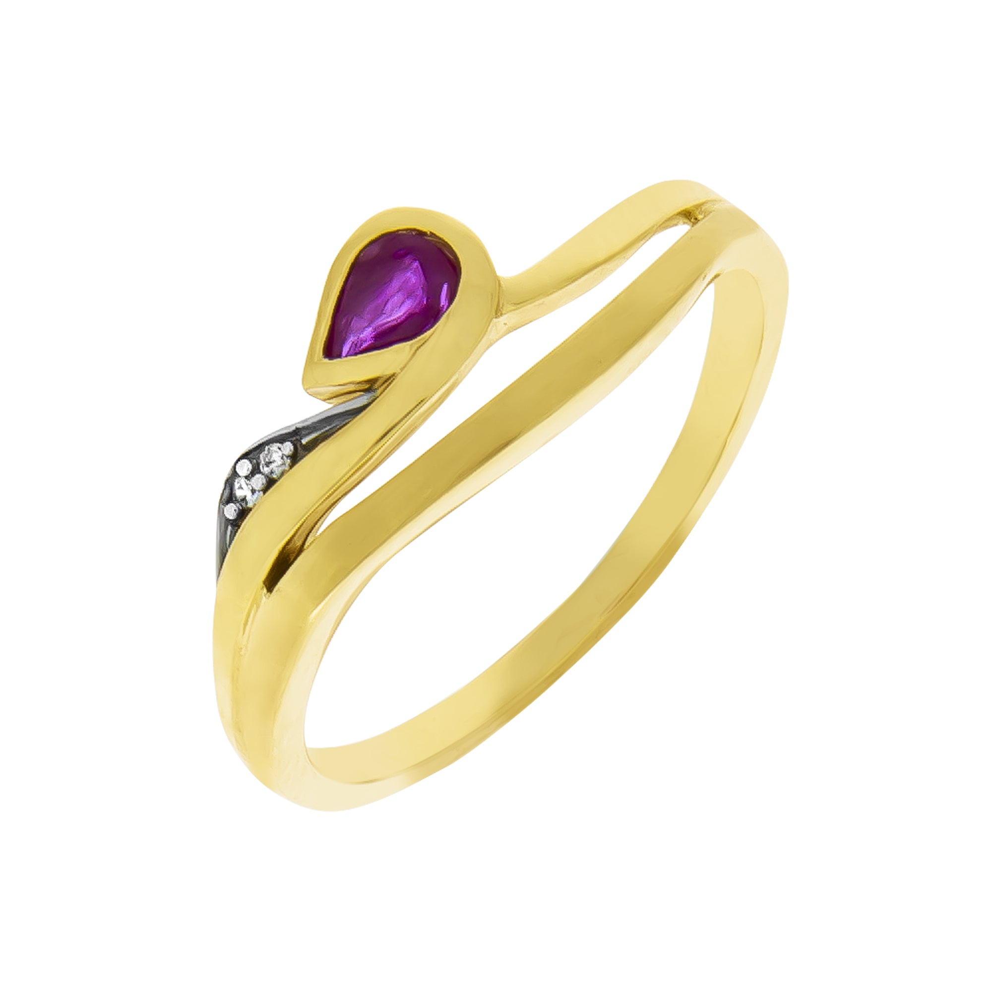 Ring 333 Gelbgold bicolor - Ringgröße: 058 (18,5)