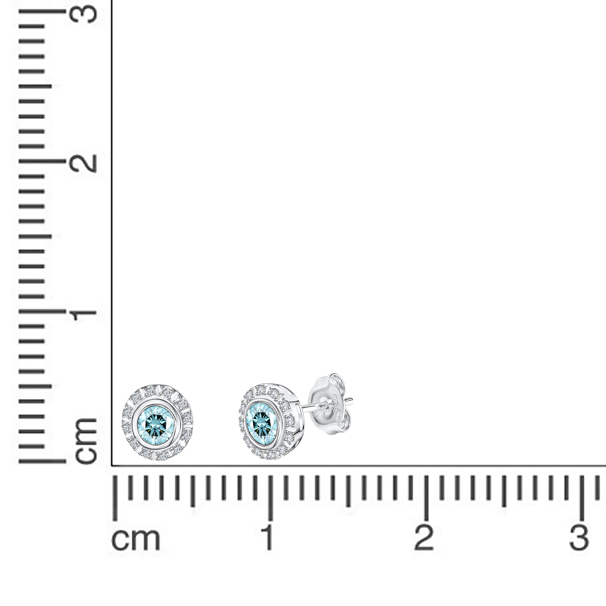 Ohrstecker 925-Sterling Silber rhodiniert Weißtopas und Blautopas