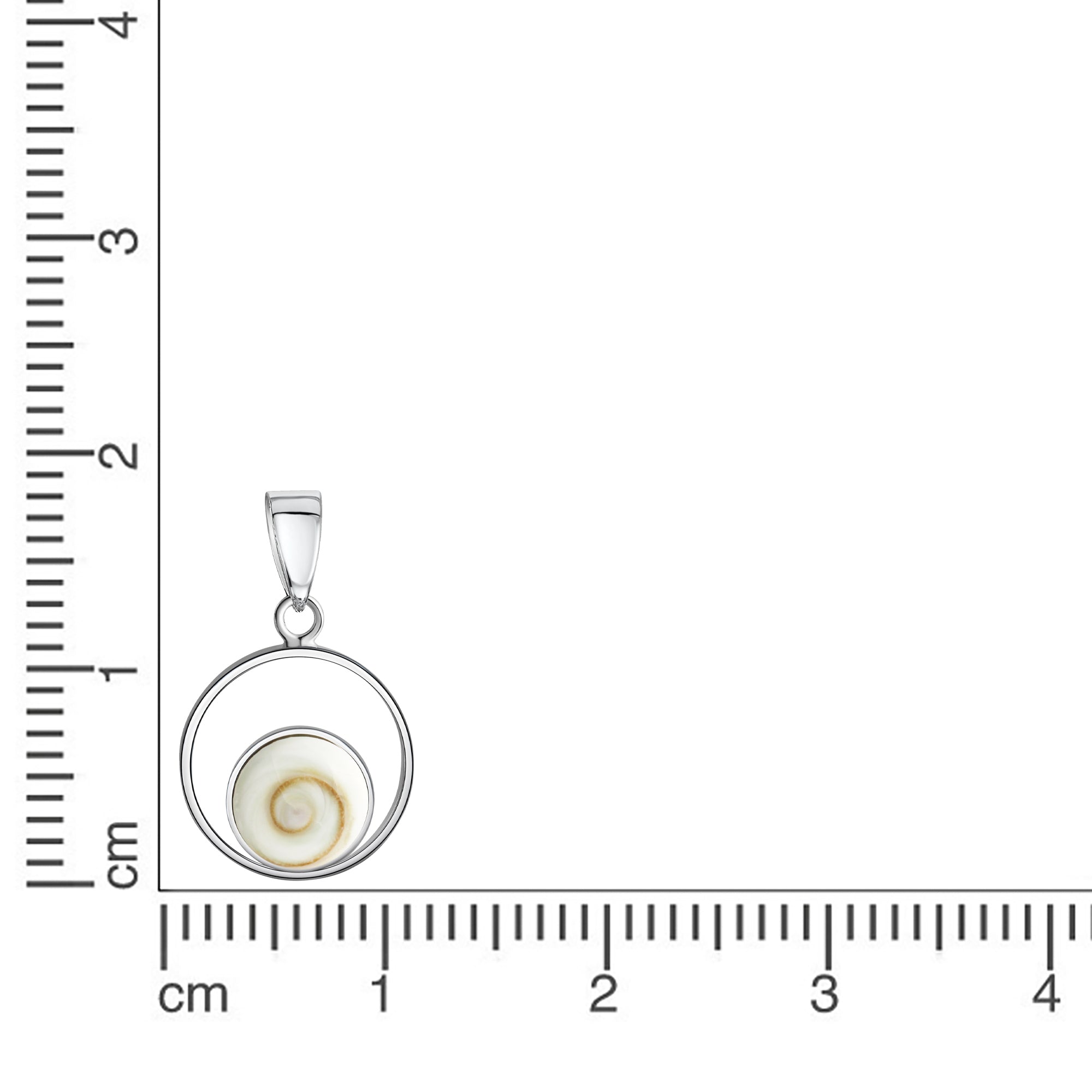 Anhänger 925/- Silber rhodiniert mit Muschel weiß