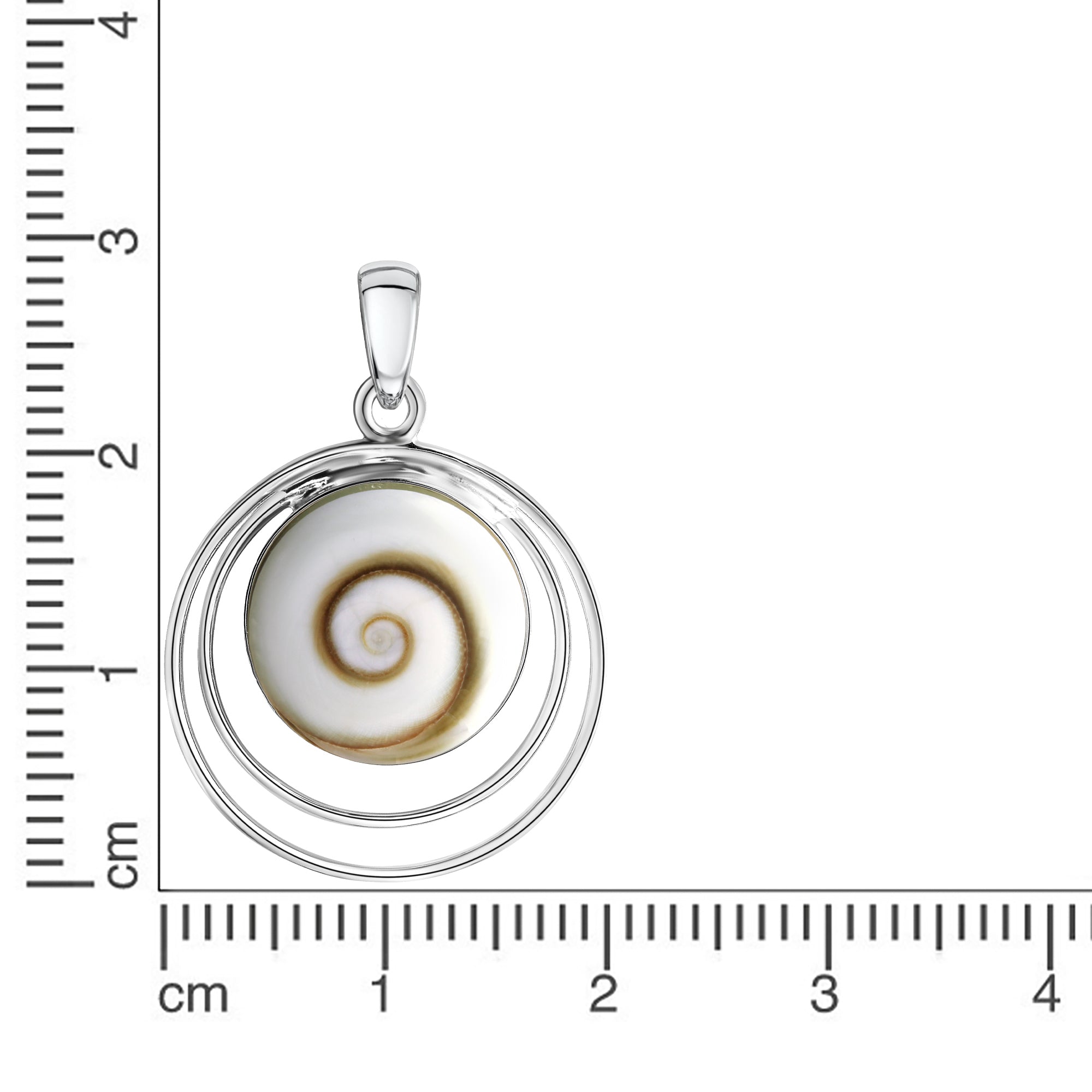 Anhänger 925/- Silber rhodiniert mit Muschel weiß