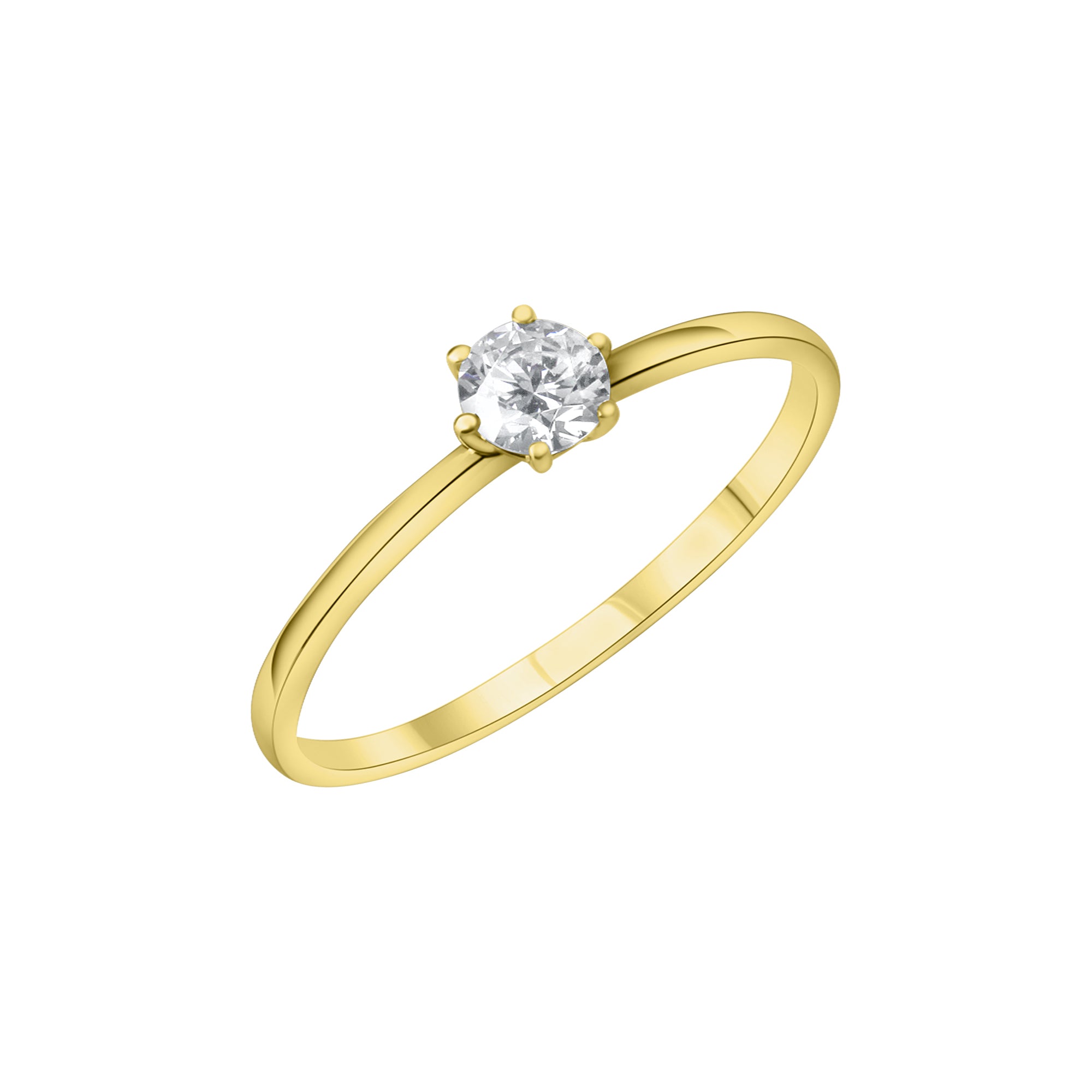 Ring 375/- Gelbgold Zirkonia - Ringgröße: 052 (16,6)