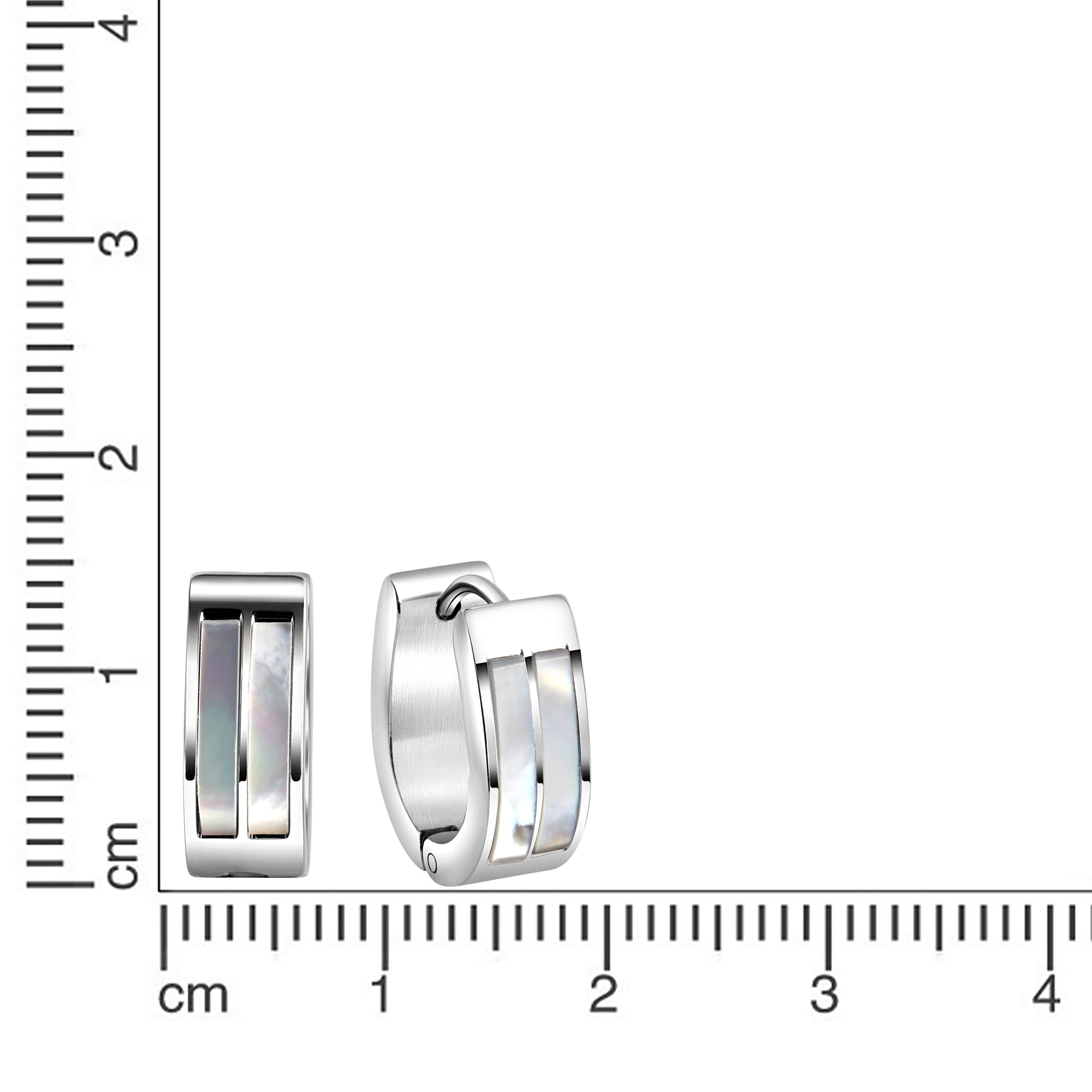 Klappcreolen Edelstahl mit Perlmutt