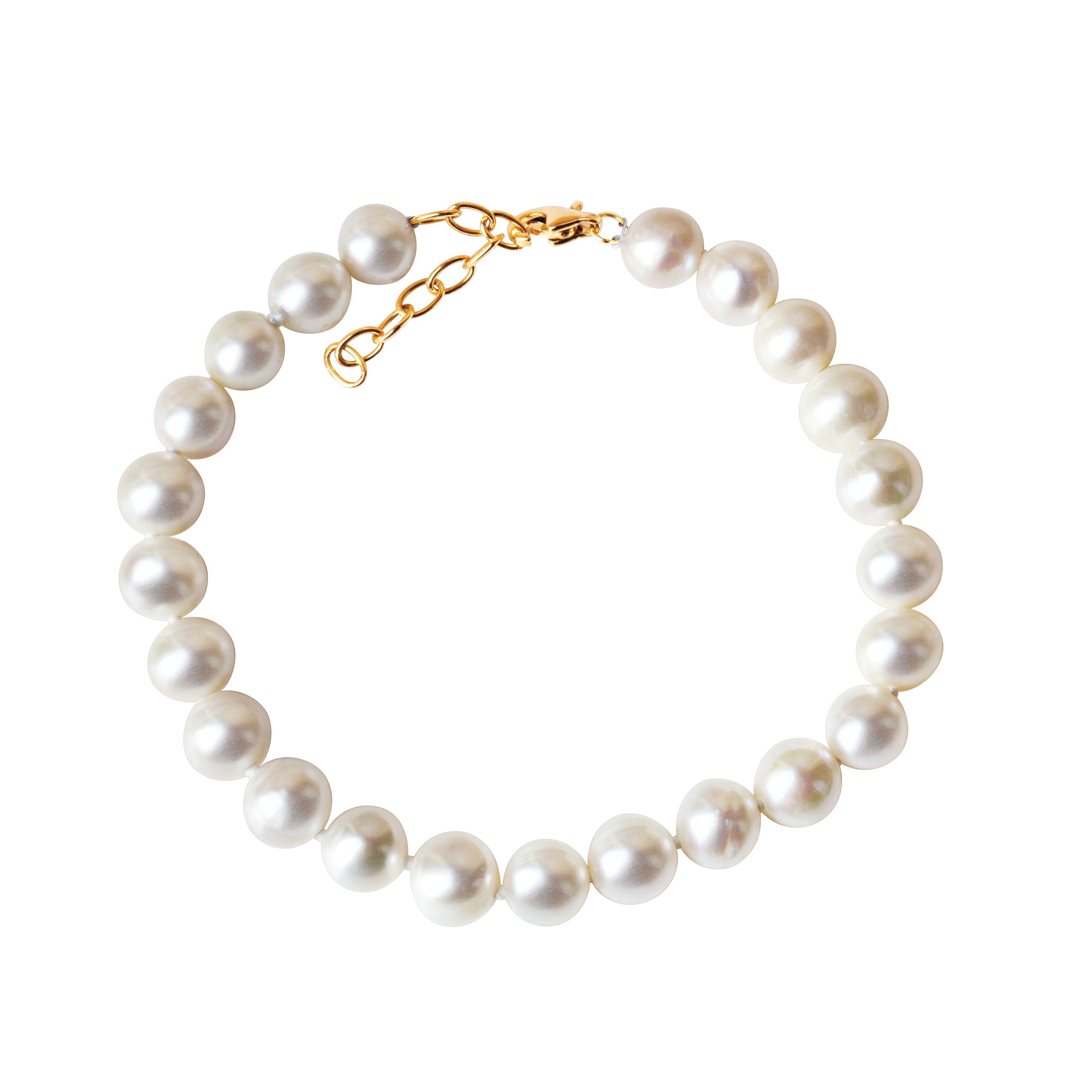 Armband 585/- Gelbgold Süßwasserzuchtperle 7,5-8 mm