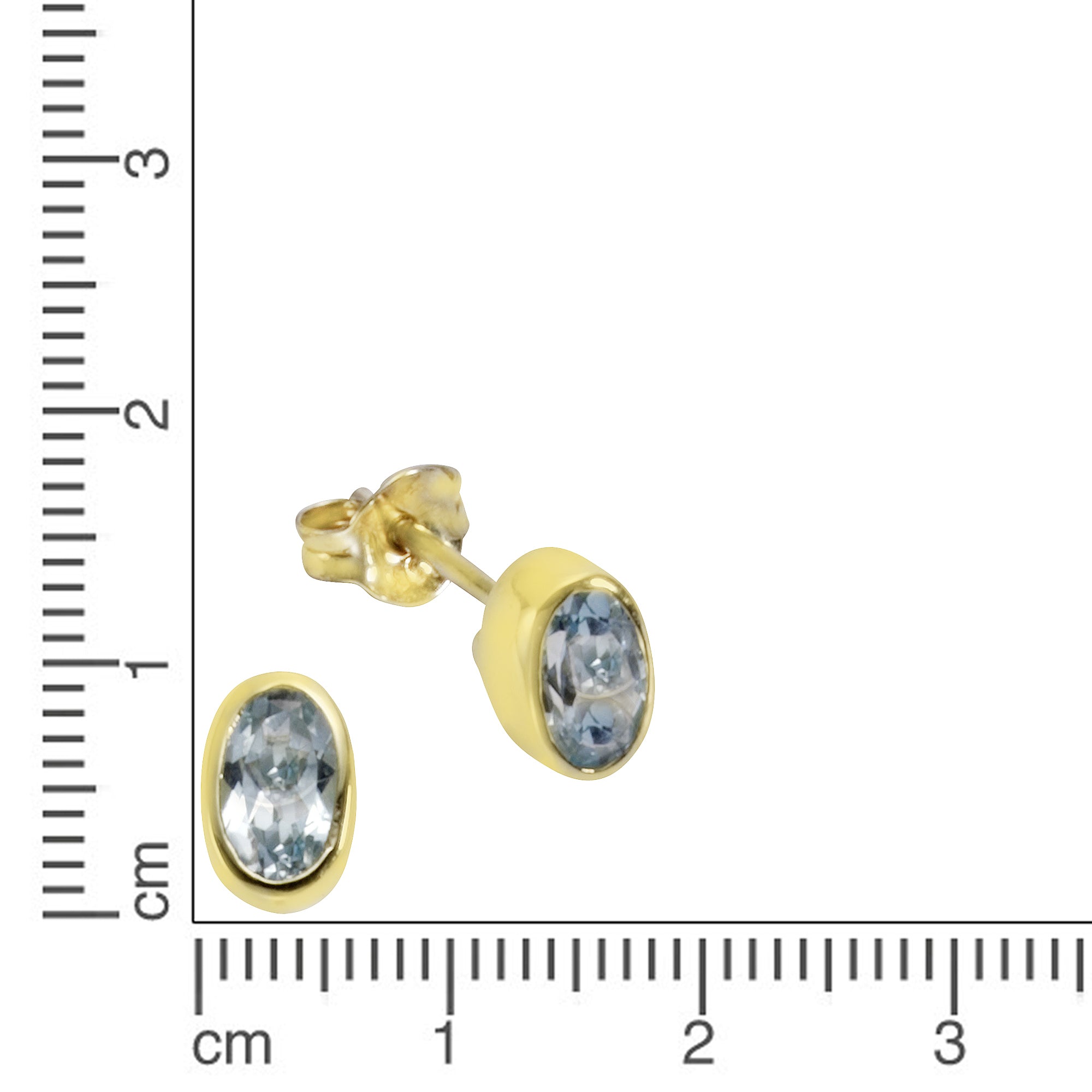 Ohrstecker 585/- Gelbgold Blautopas