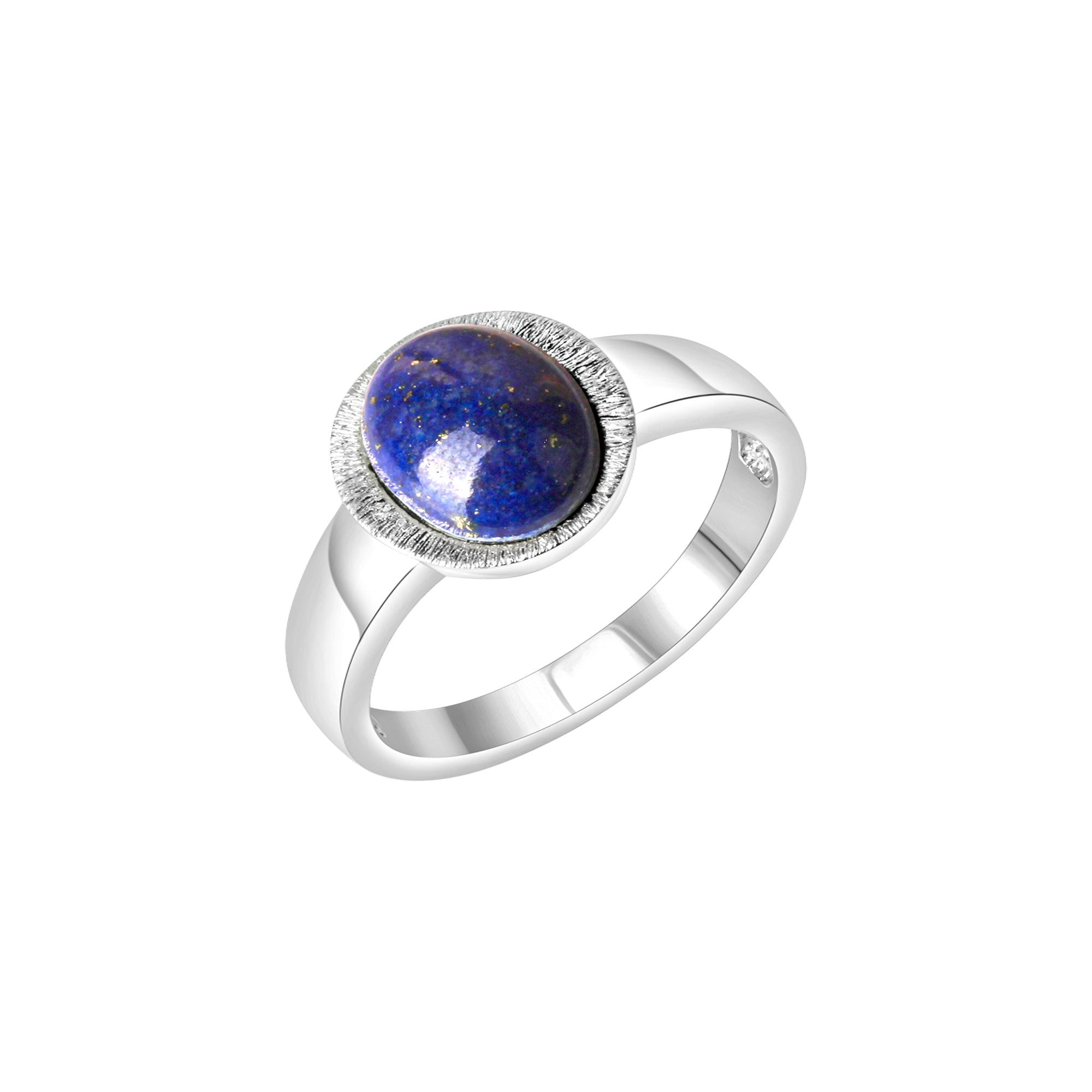 Ring 925/- Sterling Silber rhodiniert Lapislazuli - Ringgröße: 054 (17,2)