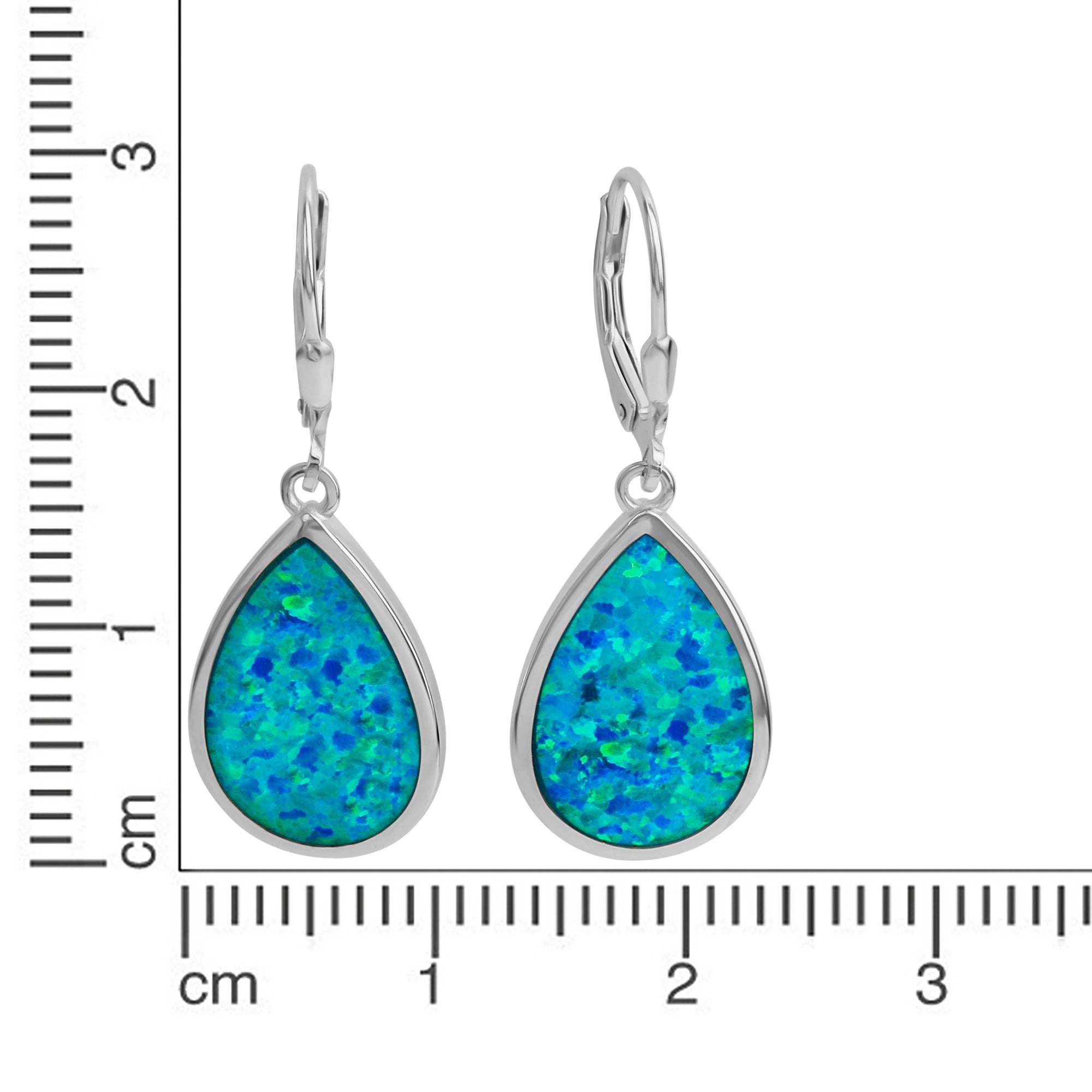 Ohrhänger 925/- Sterling Silber synth. Opal blau