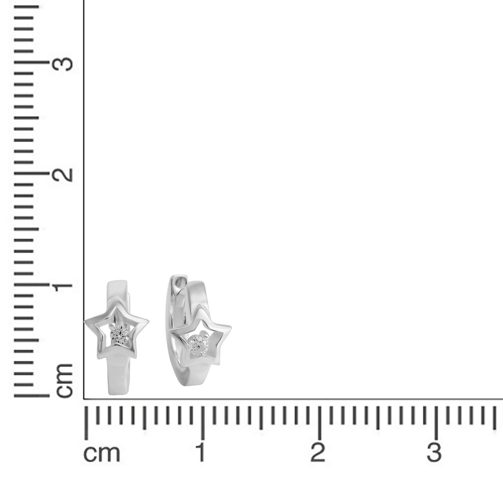 Klappcreolen 925/- Sterling Silber Stern Zirkonia