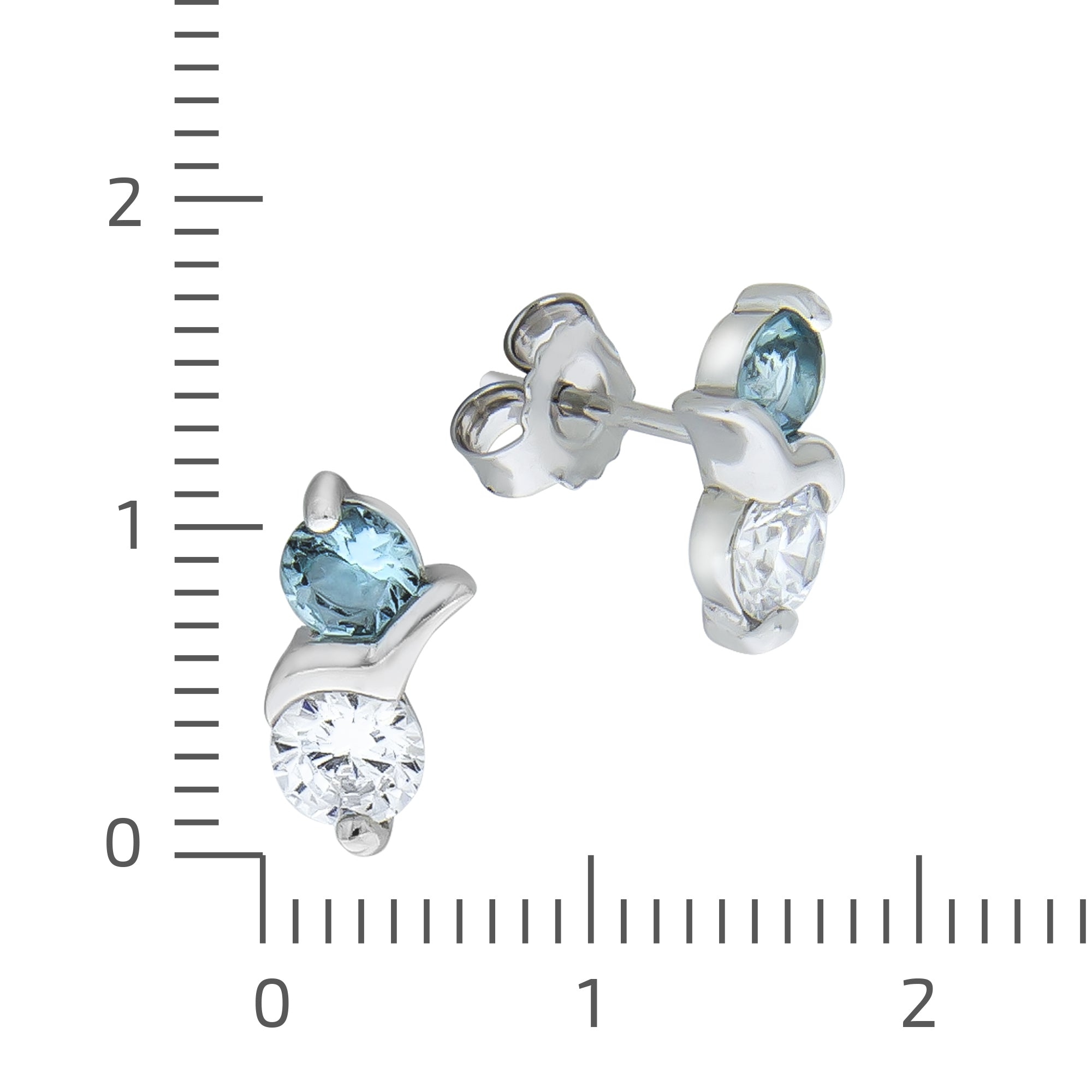 Ohrstecker 925/- Sterling Silber rhodiniert Zirkonia und Kristall