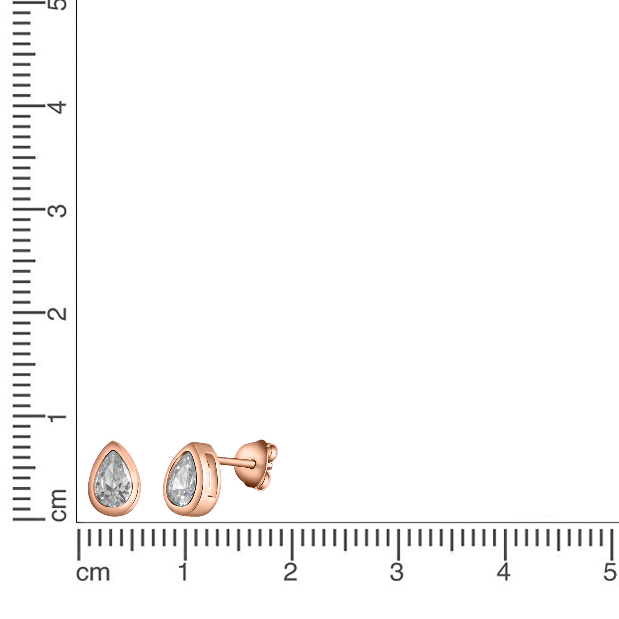 Ohrstecker 925/- Sterling Silber rotvergoldet Zirkonia