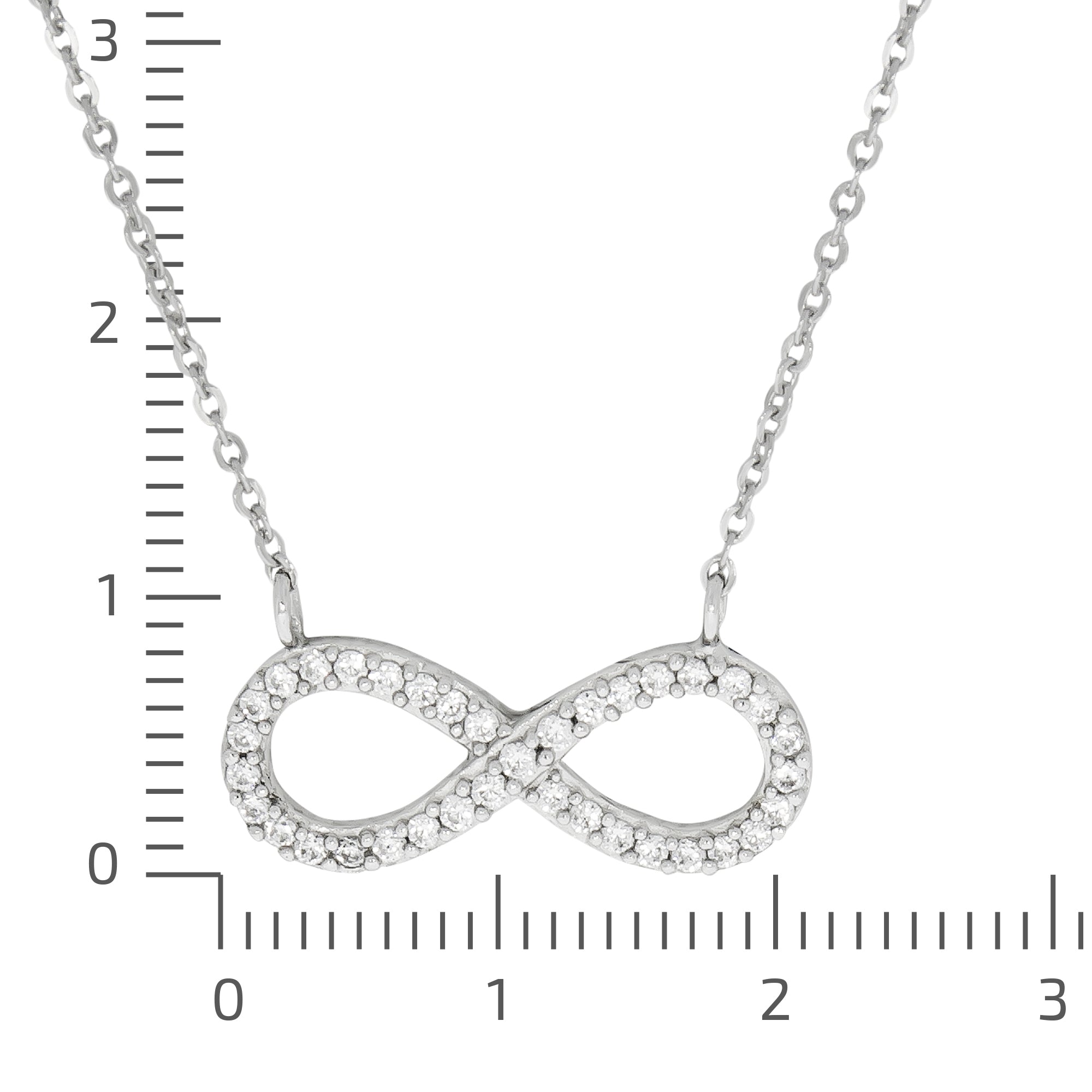 Collier 925/- Sterling Silber rhodiniert Infinity mit Zirkonia