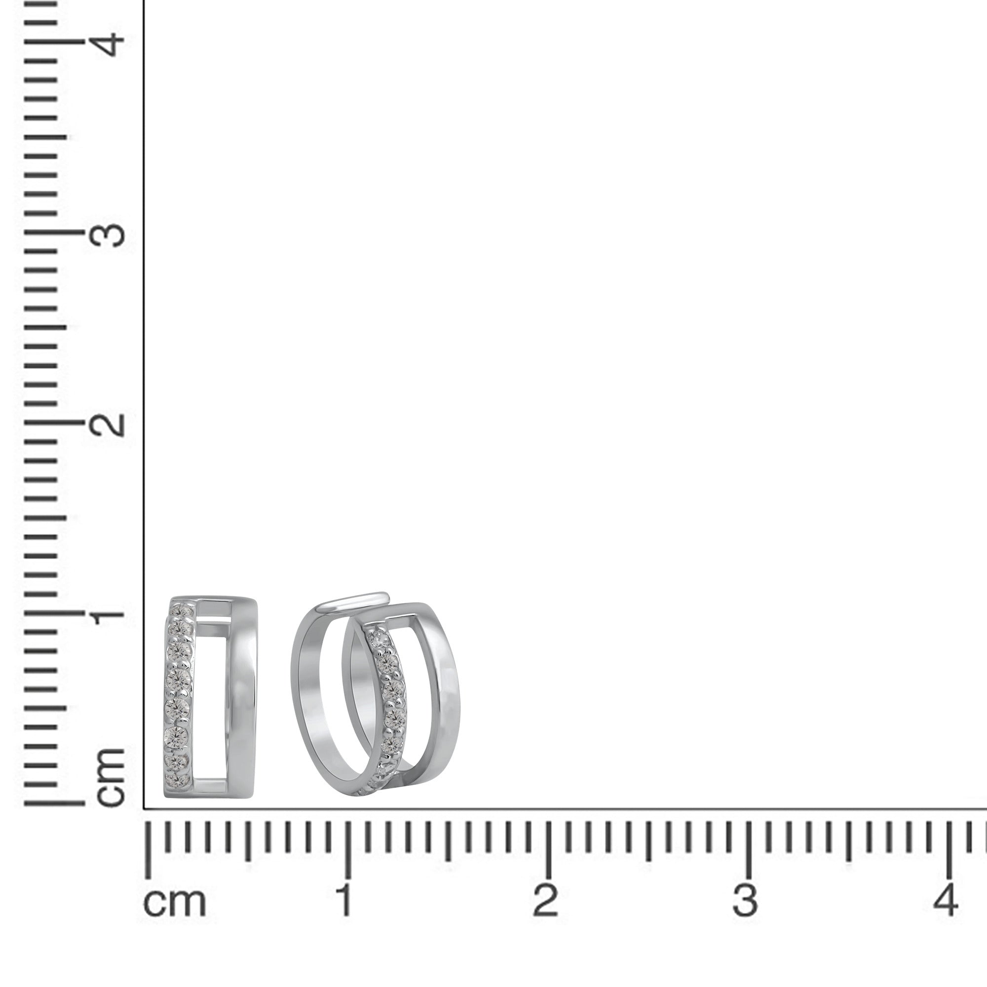 Ohrklemme 925-Sterling Silber rhodiniert Zirkonia