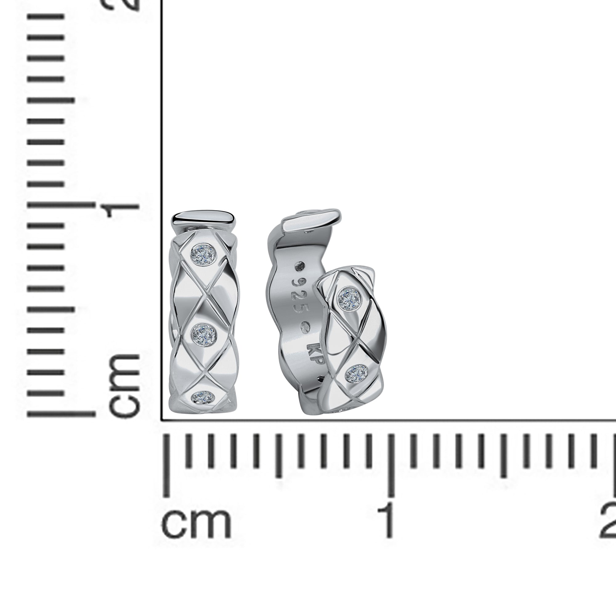 Ohrklemme 925-Sterling Silber rhodiniert Zirkonia