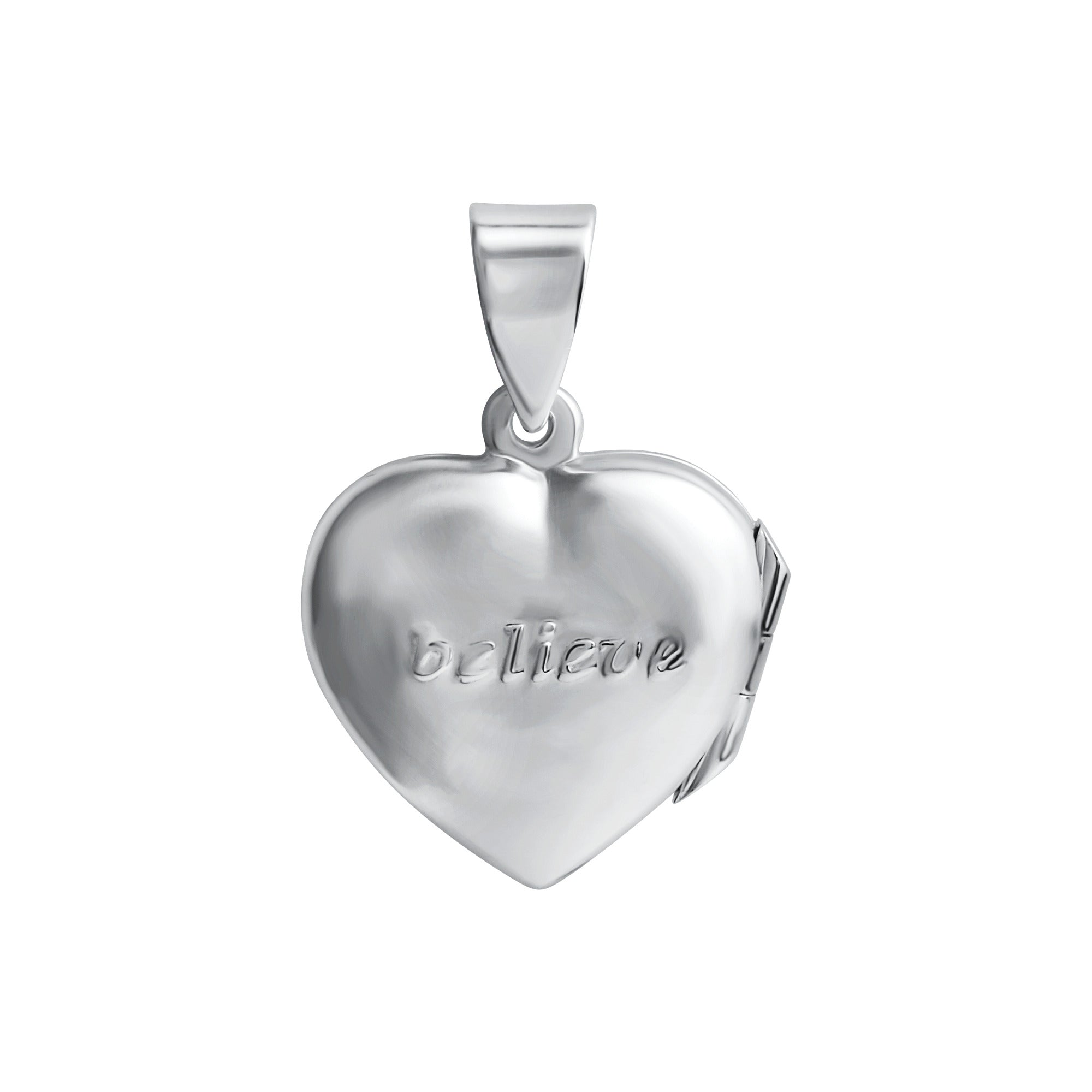 Anhänger 925/- Sterling Silber weiß Medaillon Herz