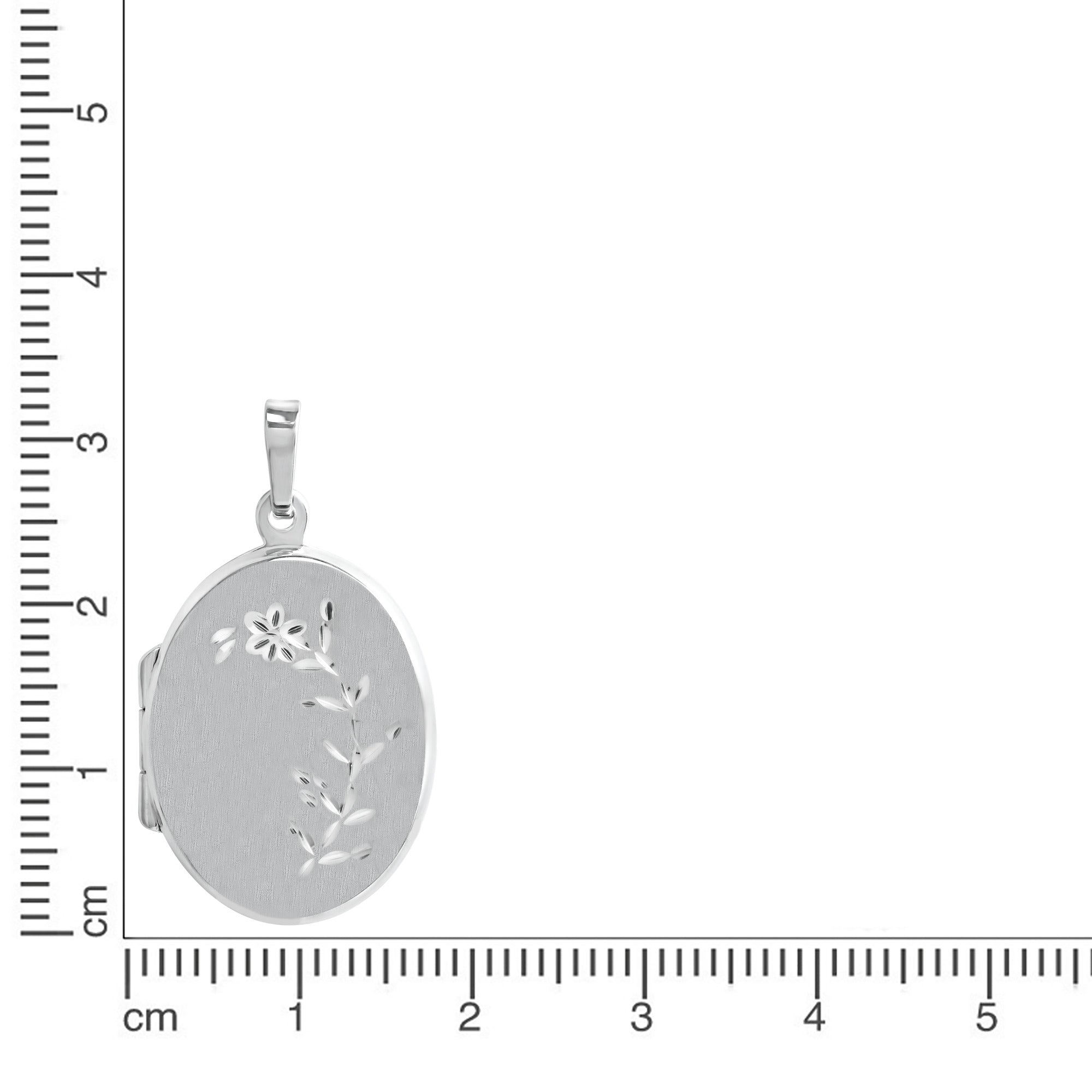 Medaillon 925/- Sterling Silber rhodiniert oval