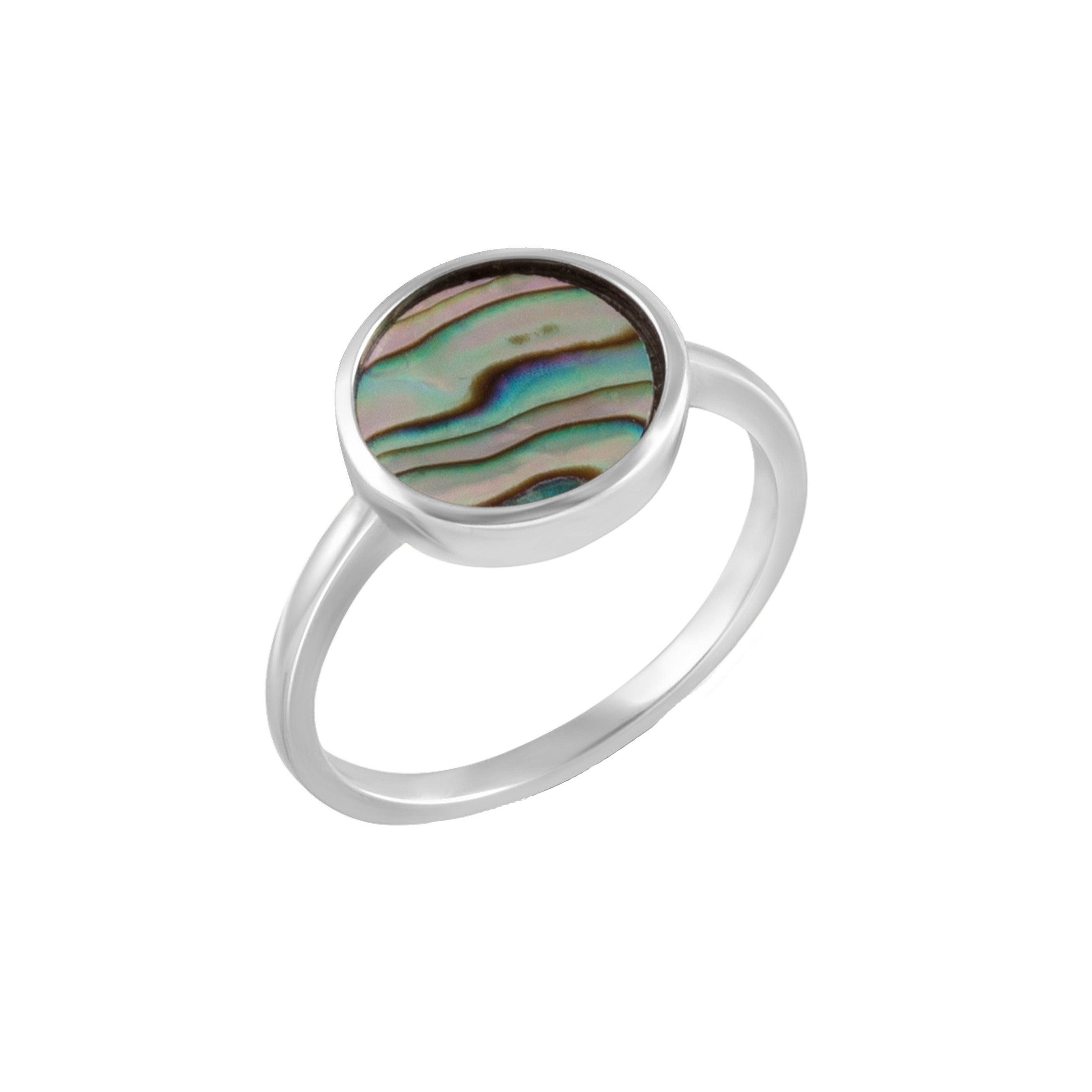 Ring 925 Silber rhodiniert Abalone - Ringgröße: 054 (17,2)