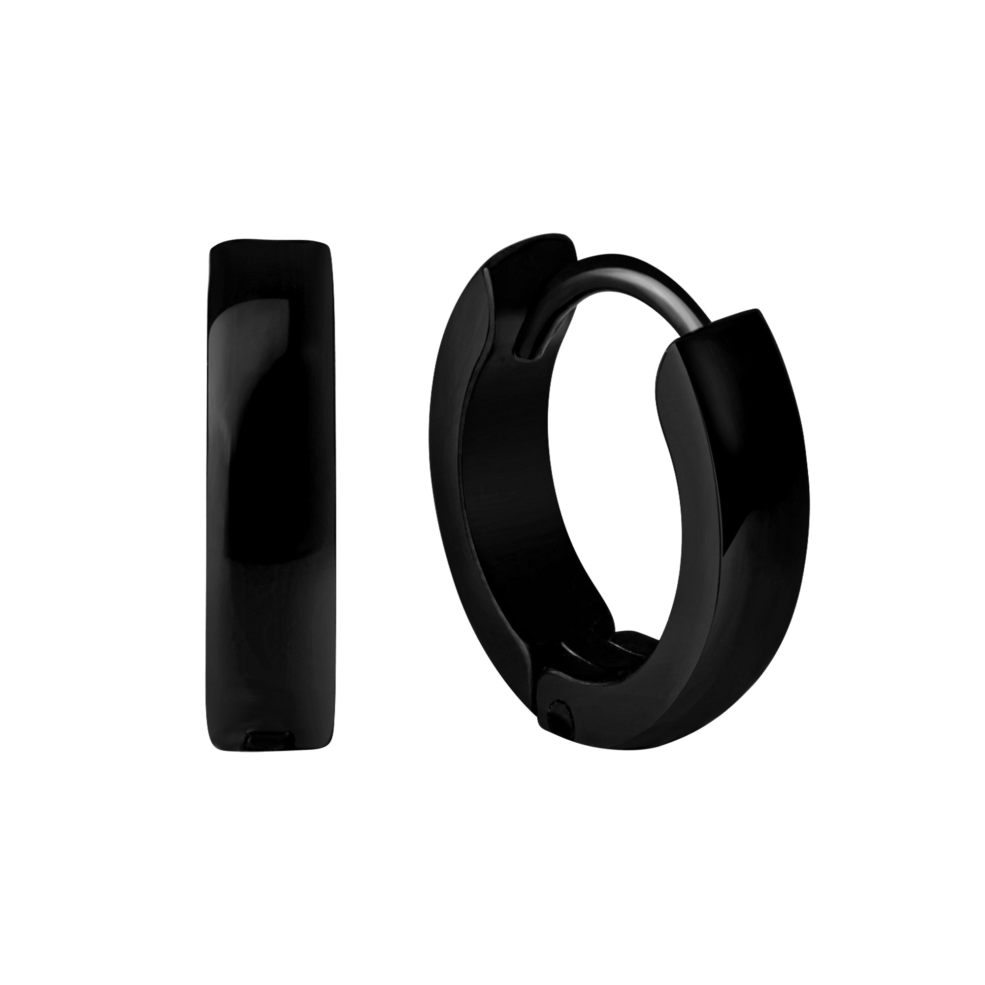 Klappcreolen Edelstahl Lack schwarz