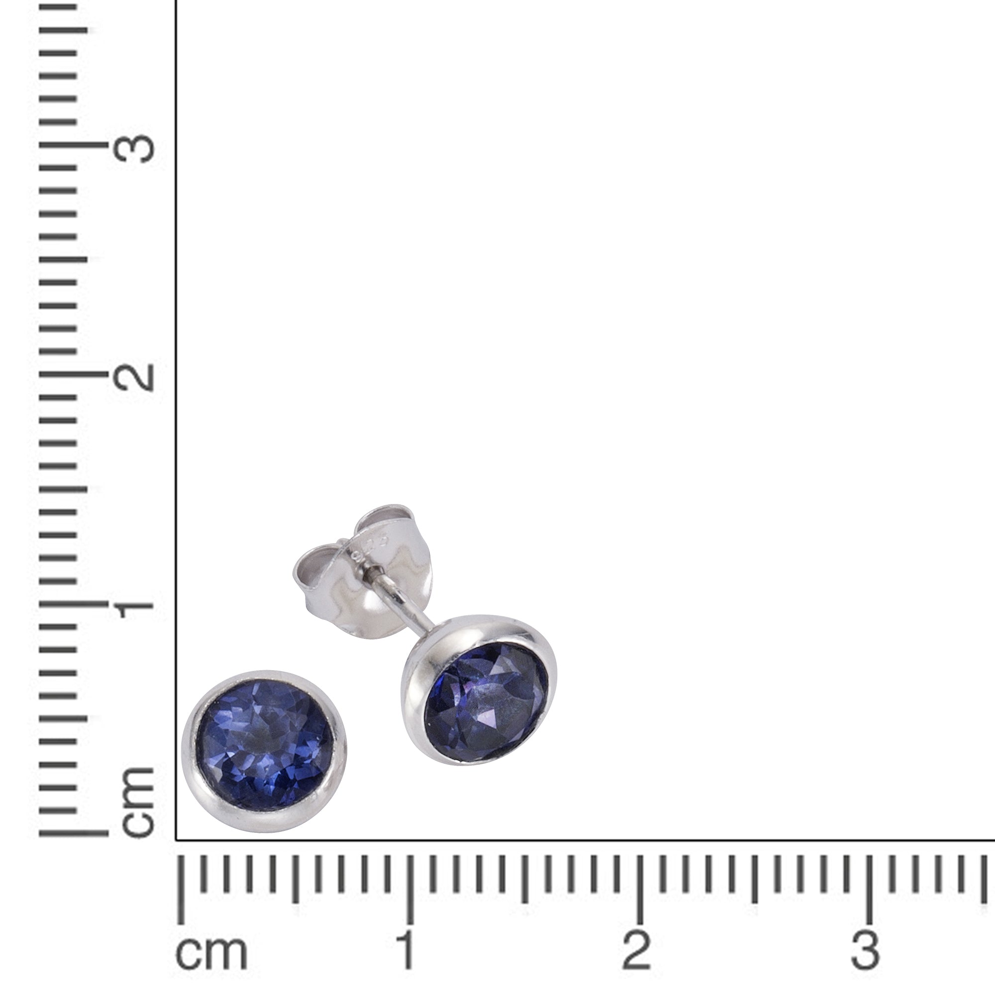 Ohrringe Silber 925 rhodiniert mit Topas dunkelblau (beh.)