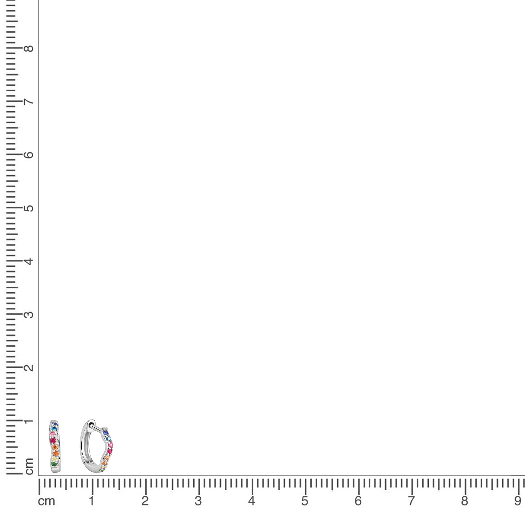 Creolen 925 Sterling Silber rhodiniert bunte Zirkonia