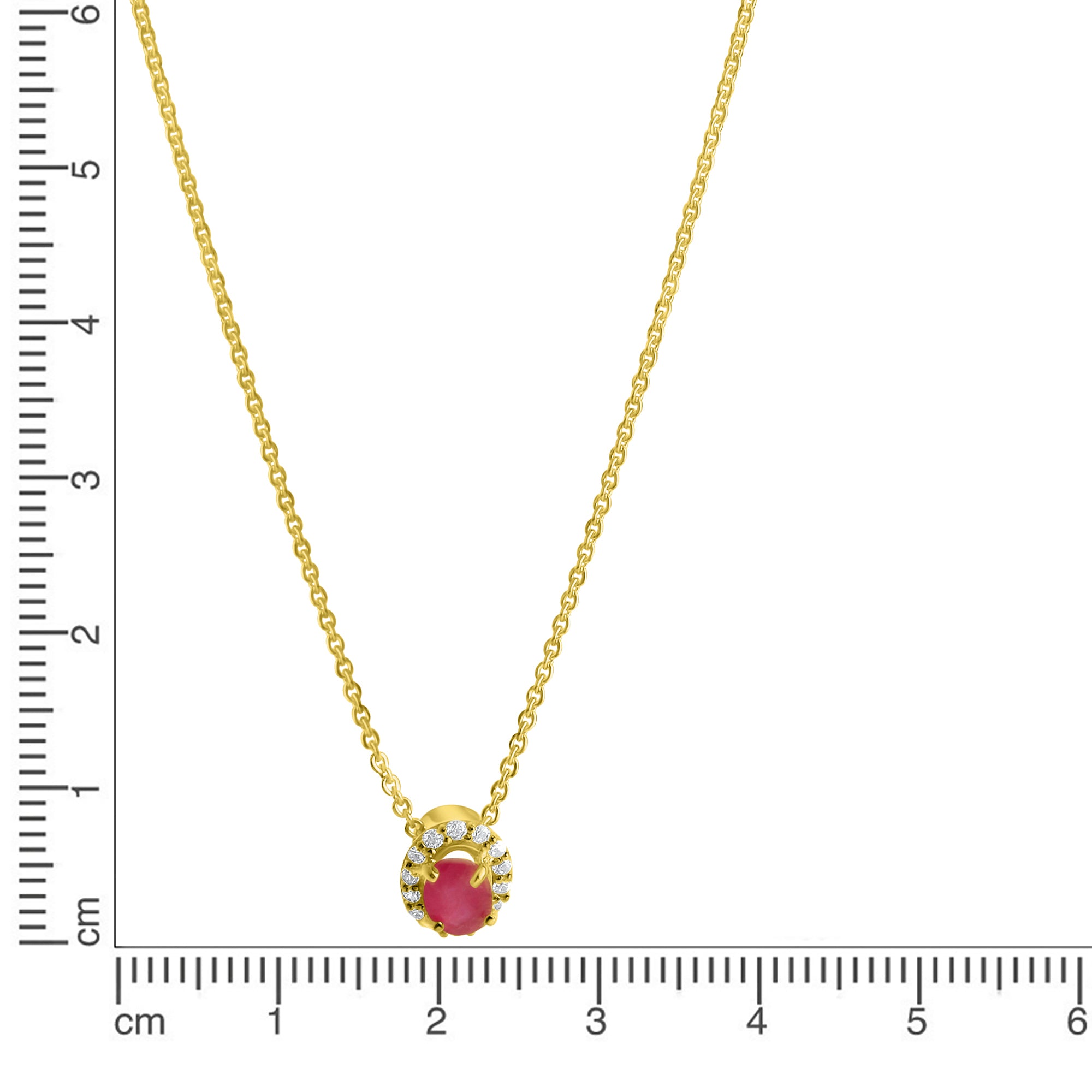 Collier 333/- Gelbgold glanz Rubin/Zirkonia