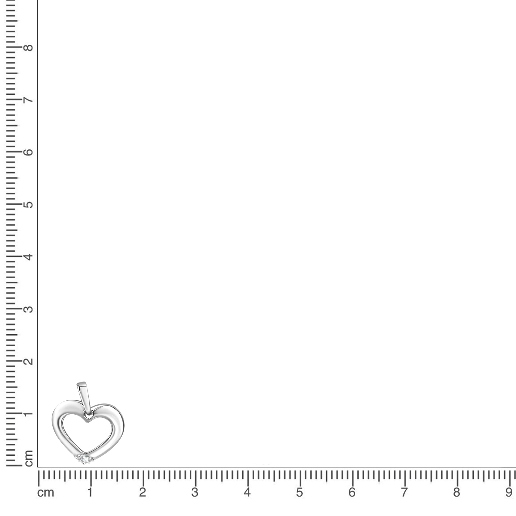 Anhänger 925/- Sterling Silber rhodiniert glanz Zirkonia