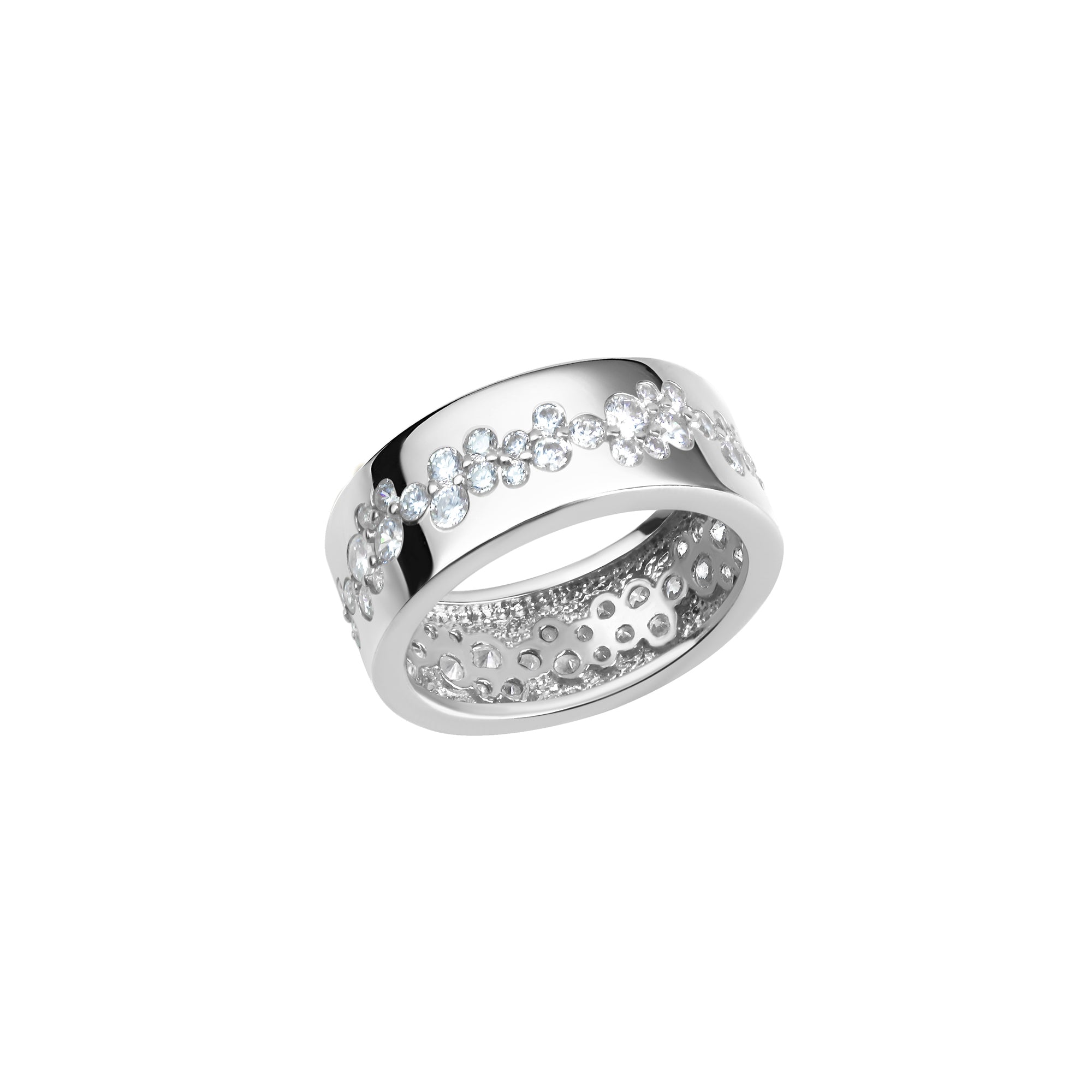 Ring 925/- Sterling Silber rhodiniert glanz Zirkonia - Ringgröße: 020 (63,7)