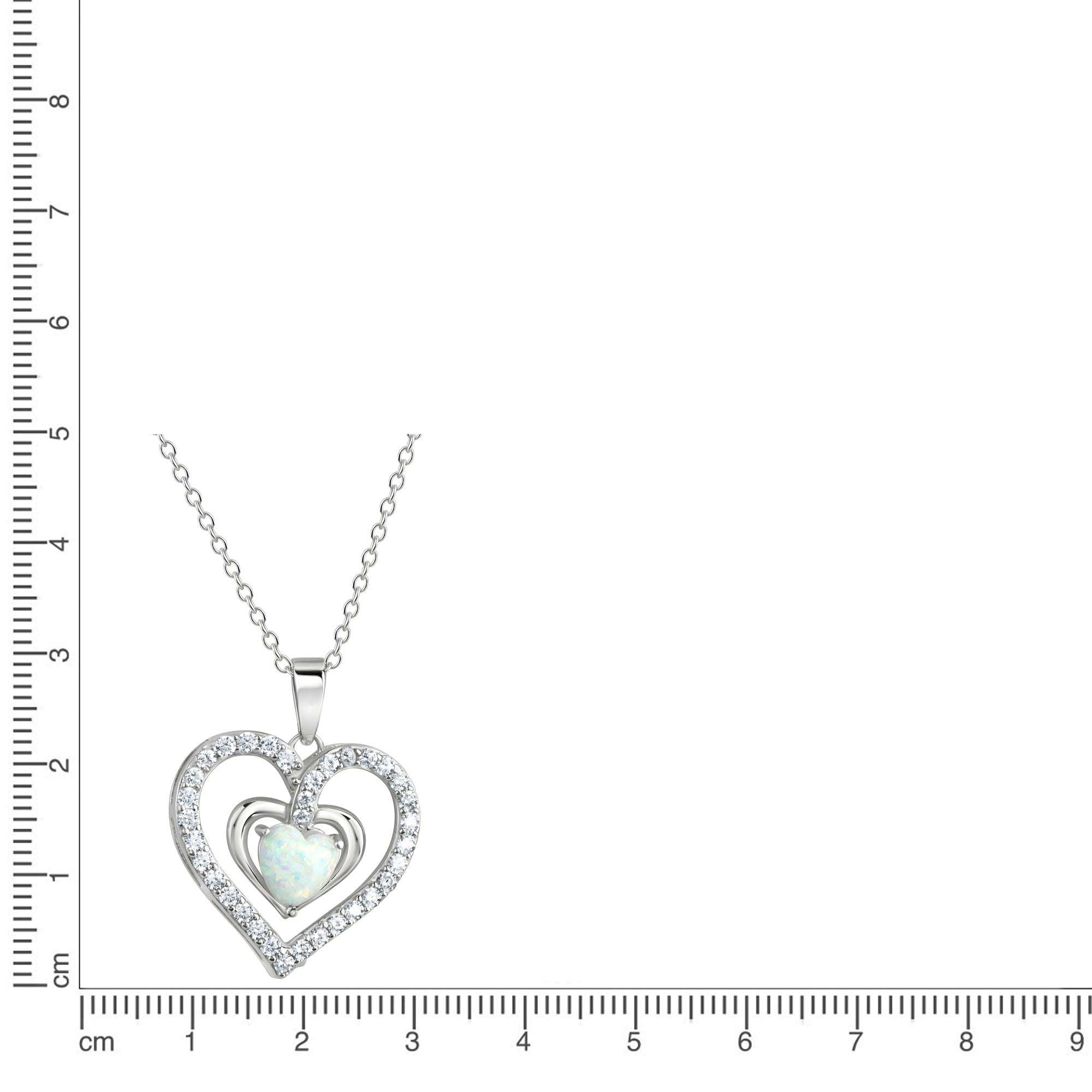 Anhänger mit Kette 925/- Sterling Silber rhodiniert Herz