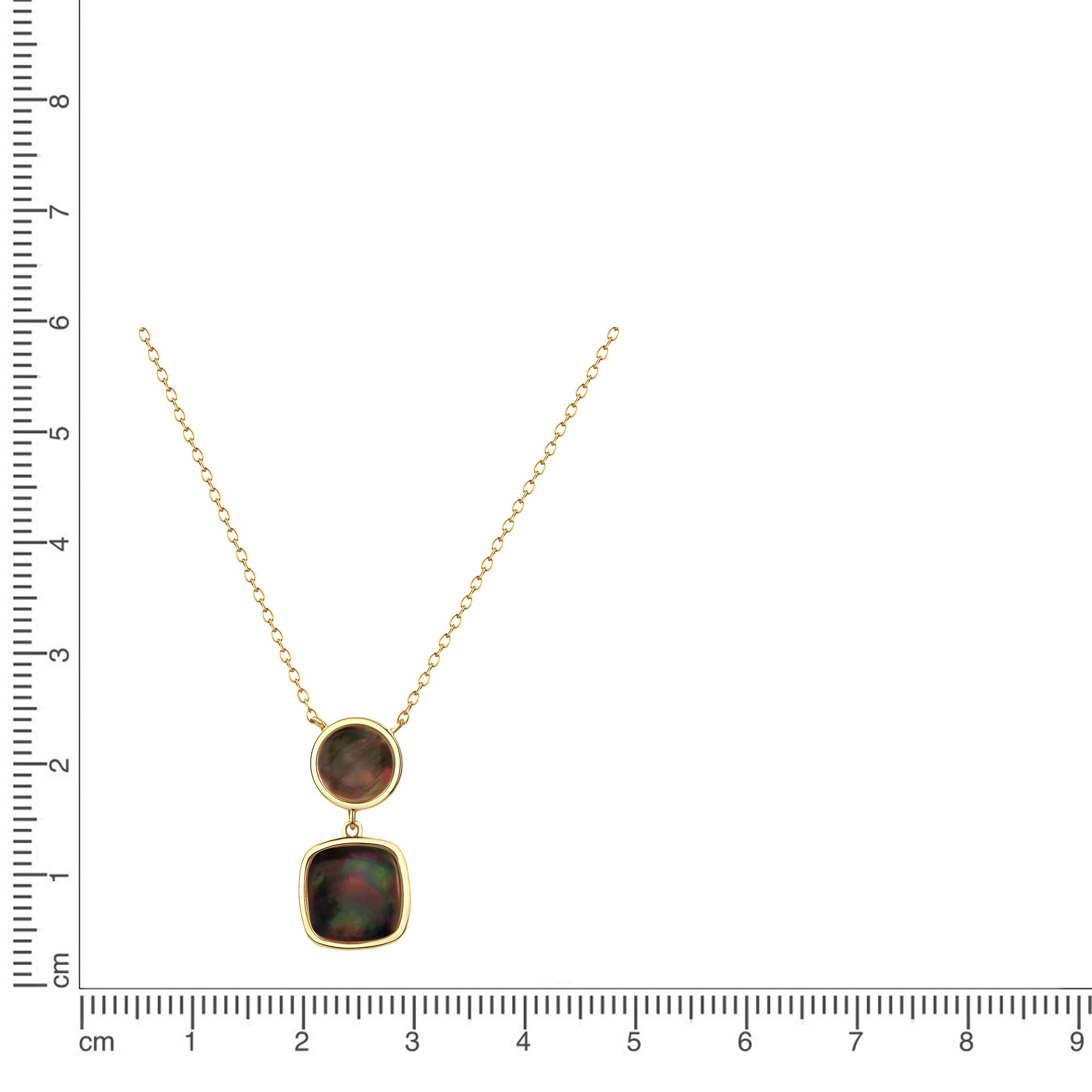 Collier 925/- Sterling Silber vergoldet  Perlmutt schwarz