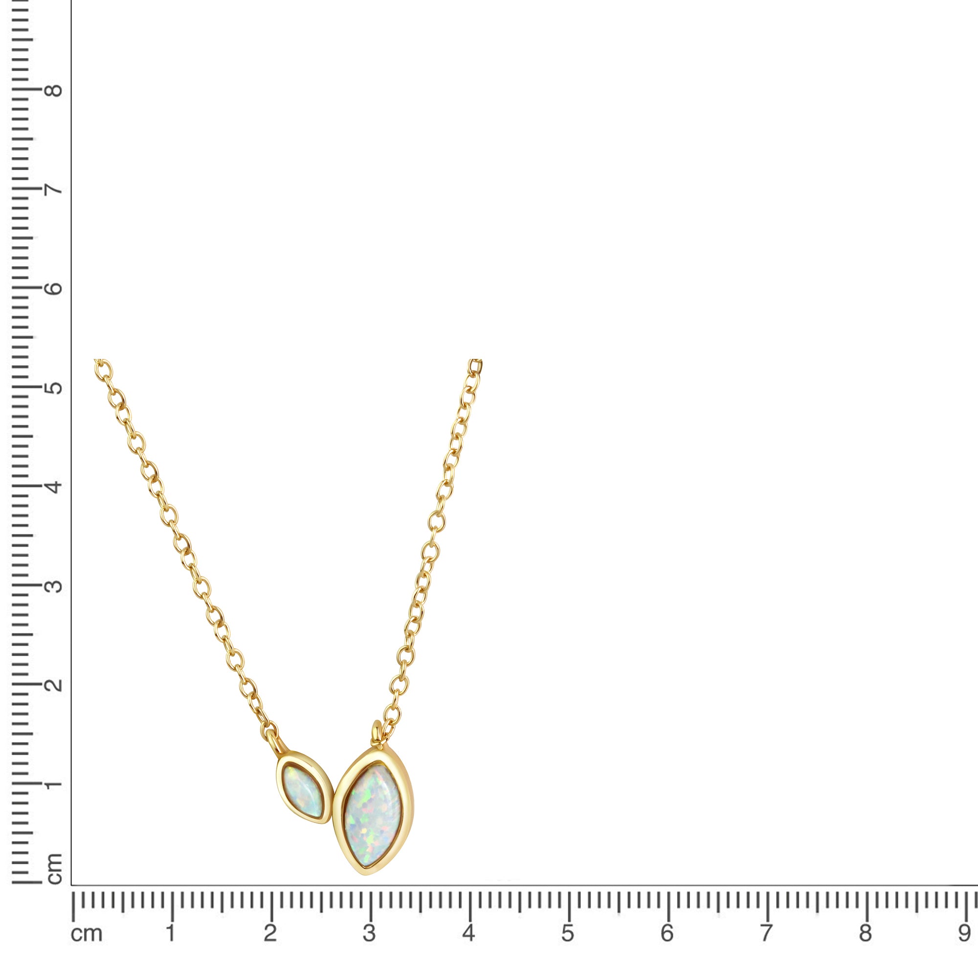Kette 925/- Sterling Silber vergoldet synth. Opal