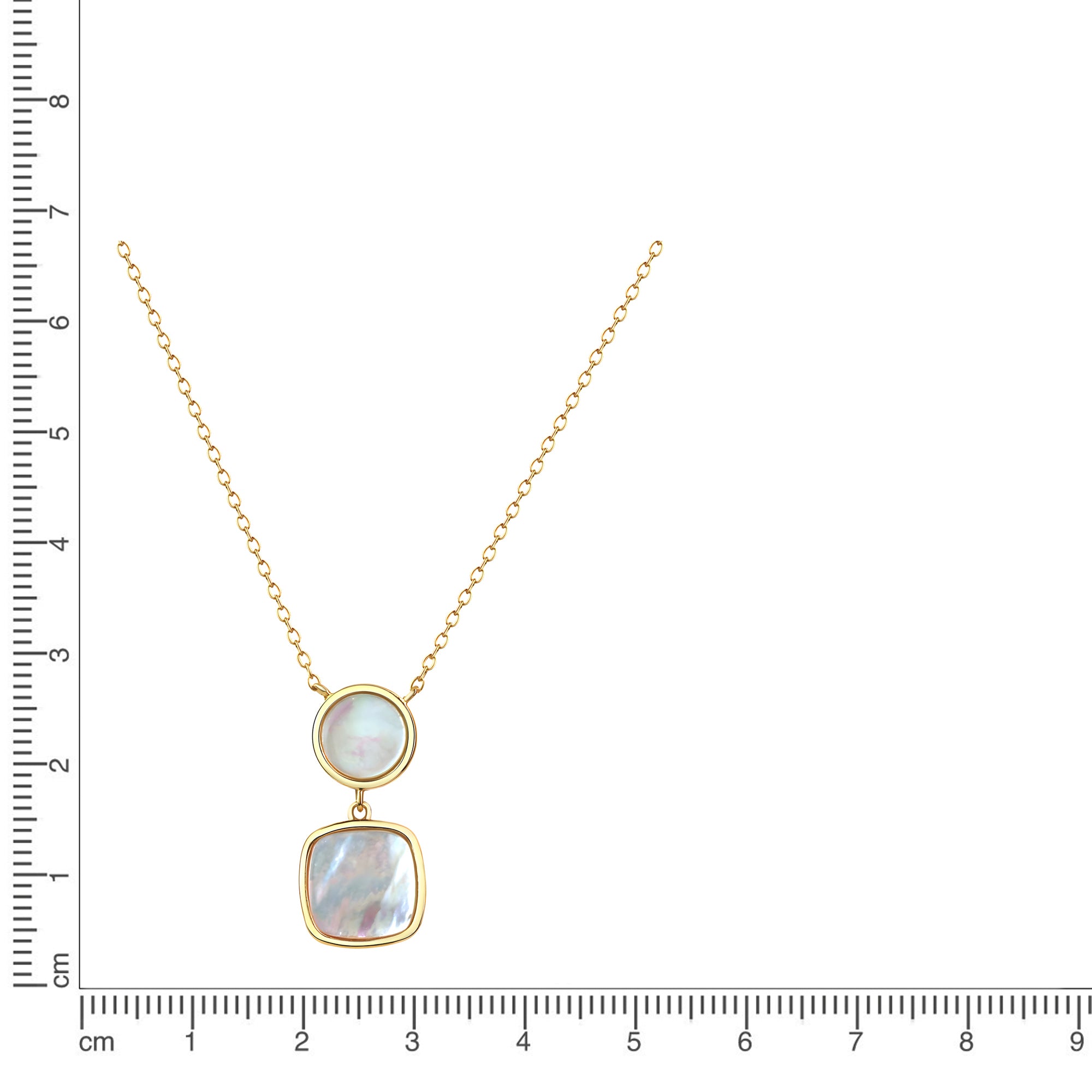 Kette 925/- Sterling Silber vergoldet Perlmutt weiß