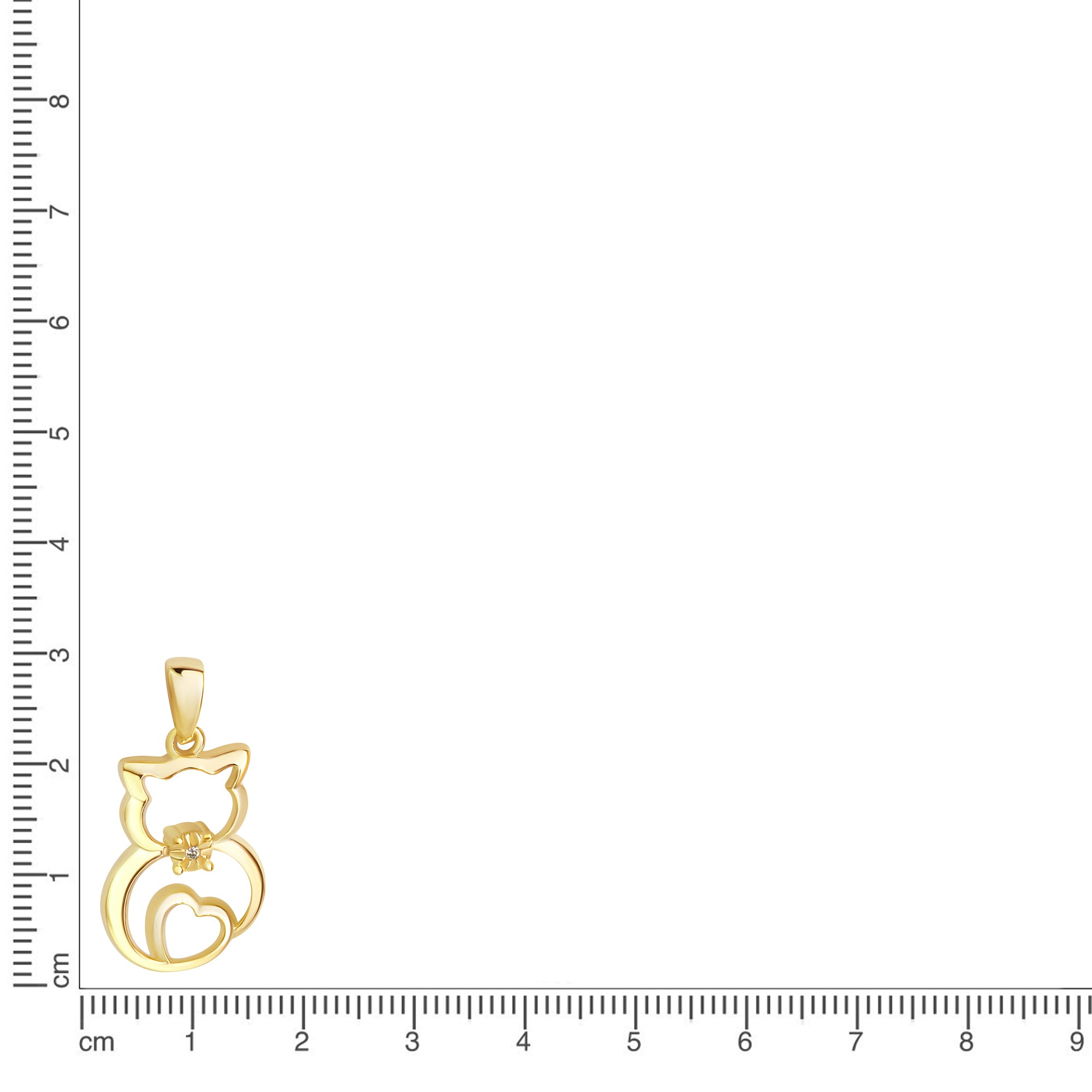 Anhänger 925/- Sterling Silber vergoldet Katze Zirkonia