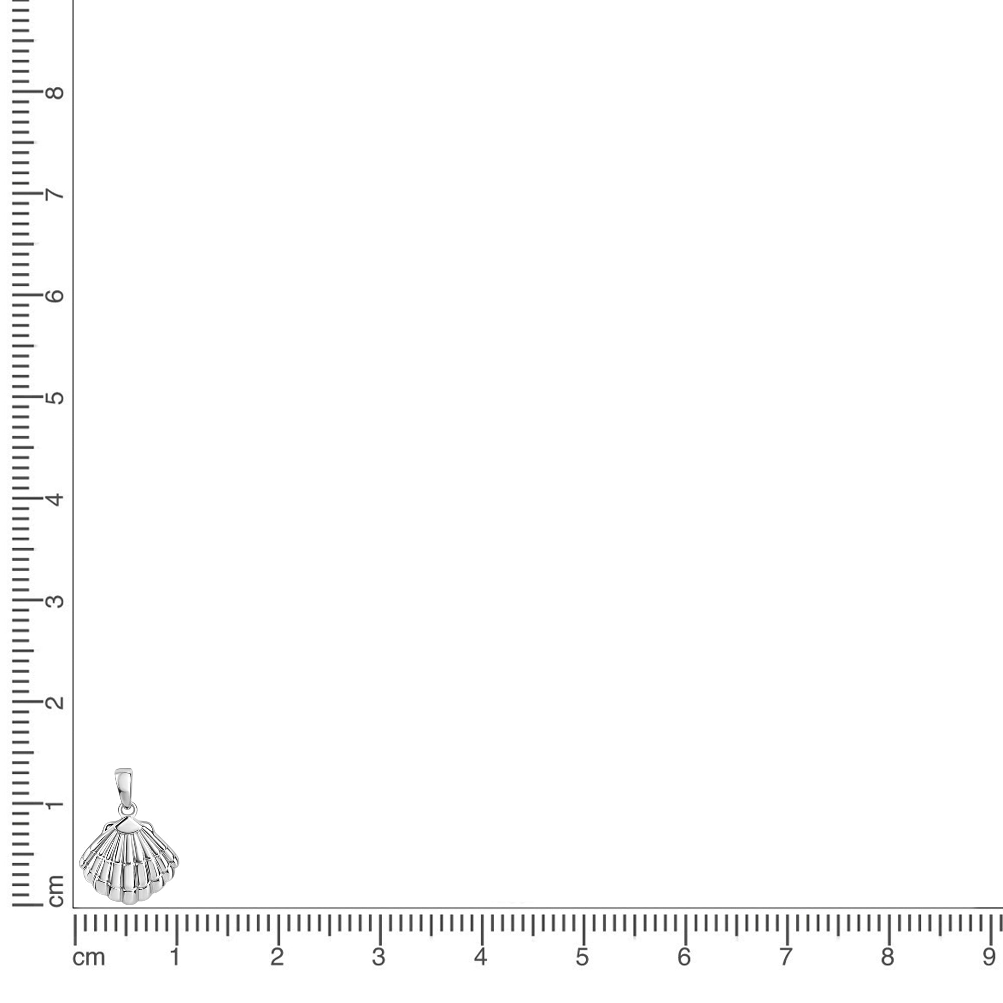 Anhänger 925/- Sterling Silber rhodiniert Muschel
