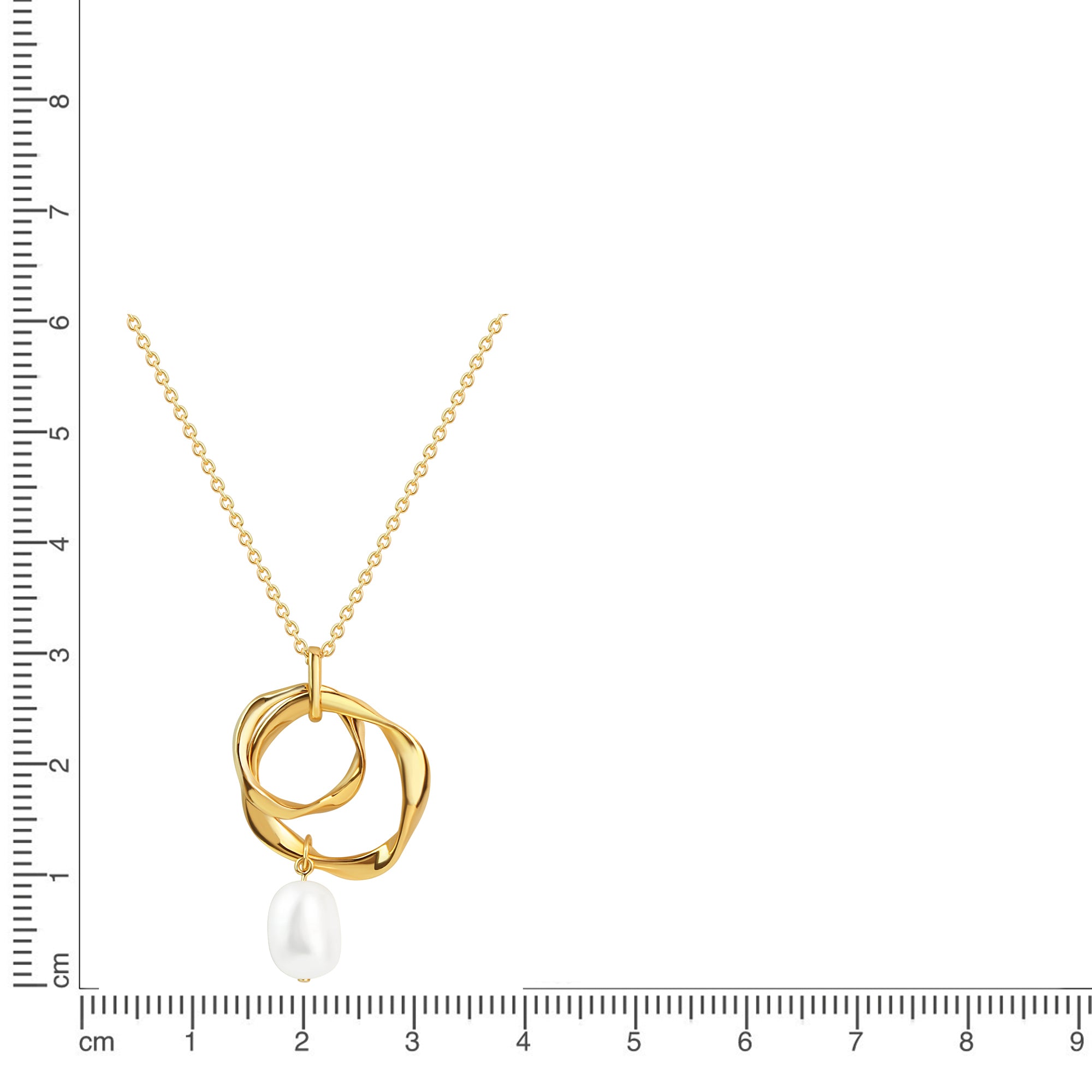 Anhänger mit Kette 925/- Sterling Silber vergoldet Süßwasserperle
