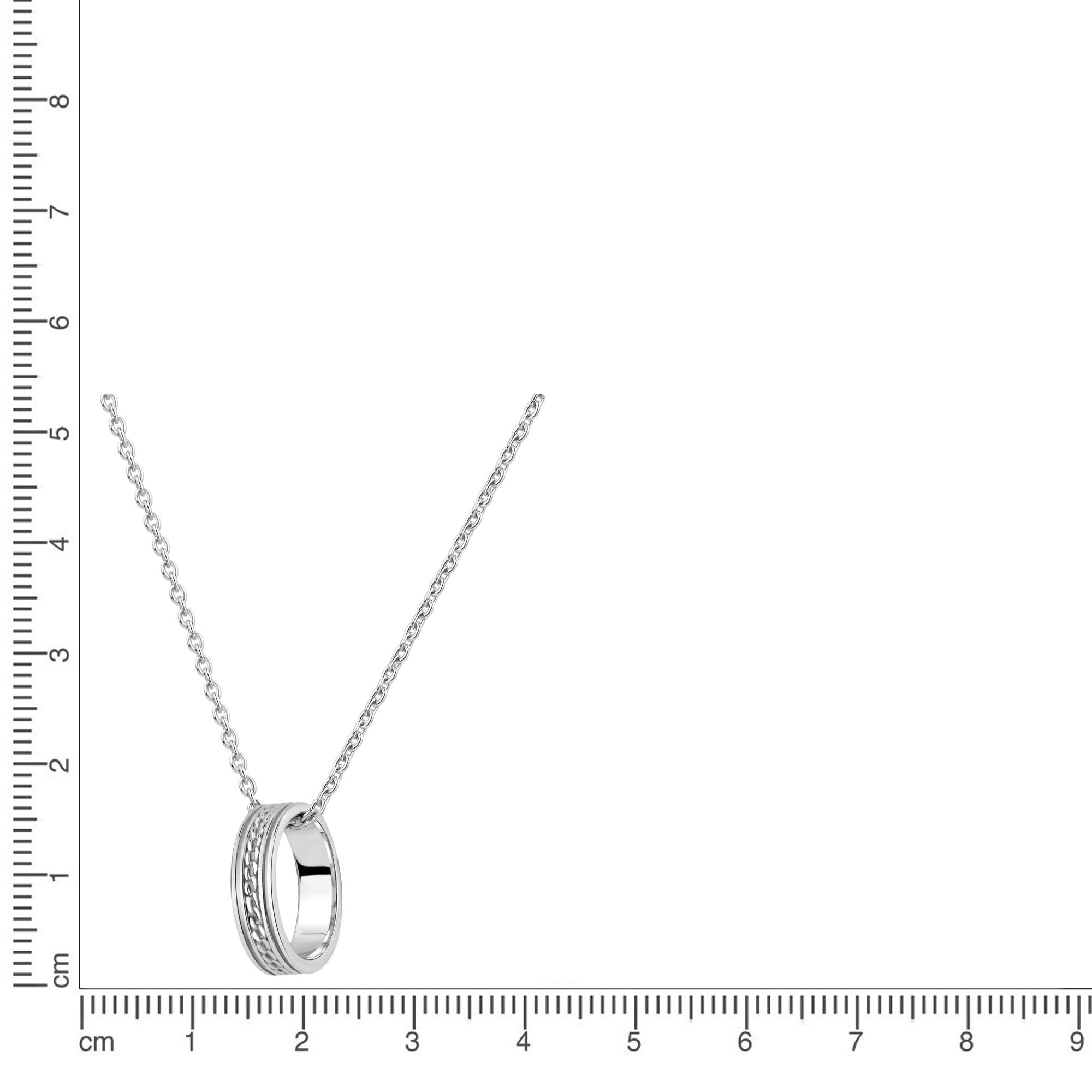 Anhänger mit Kette 925/- Sterling Silber rhodiniert Ring
