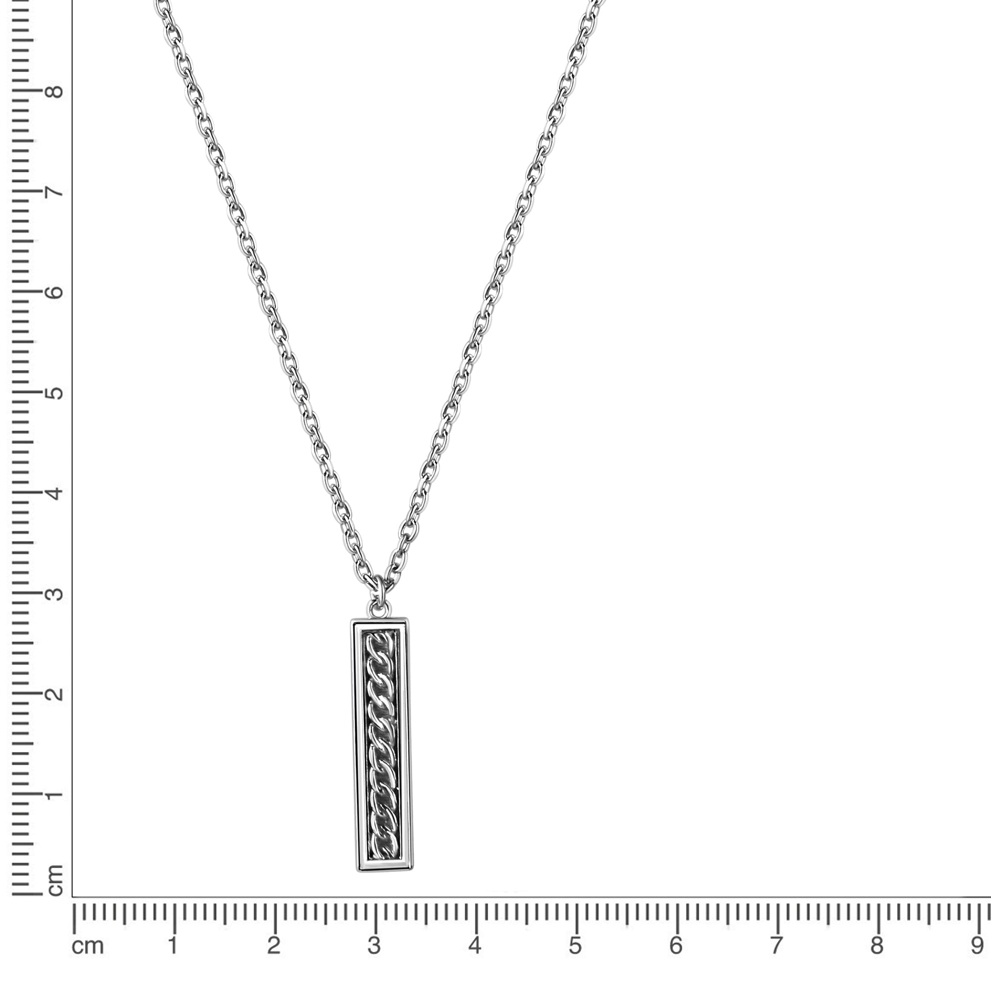 Anhänger mit Kette 925/- Sterling Silber rhodiniert Rechteck