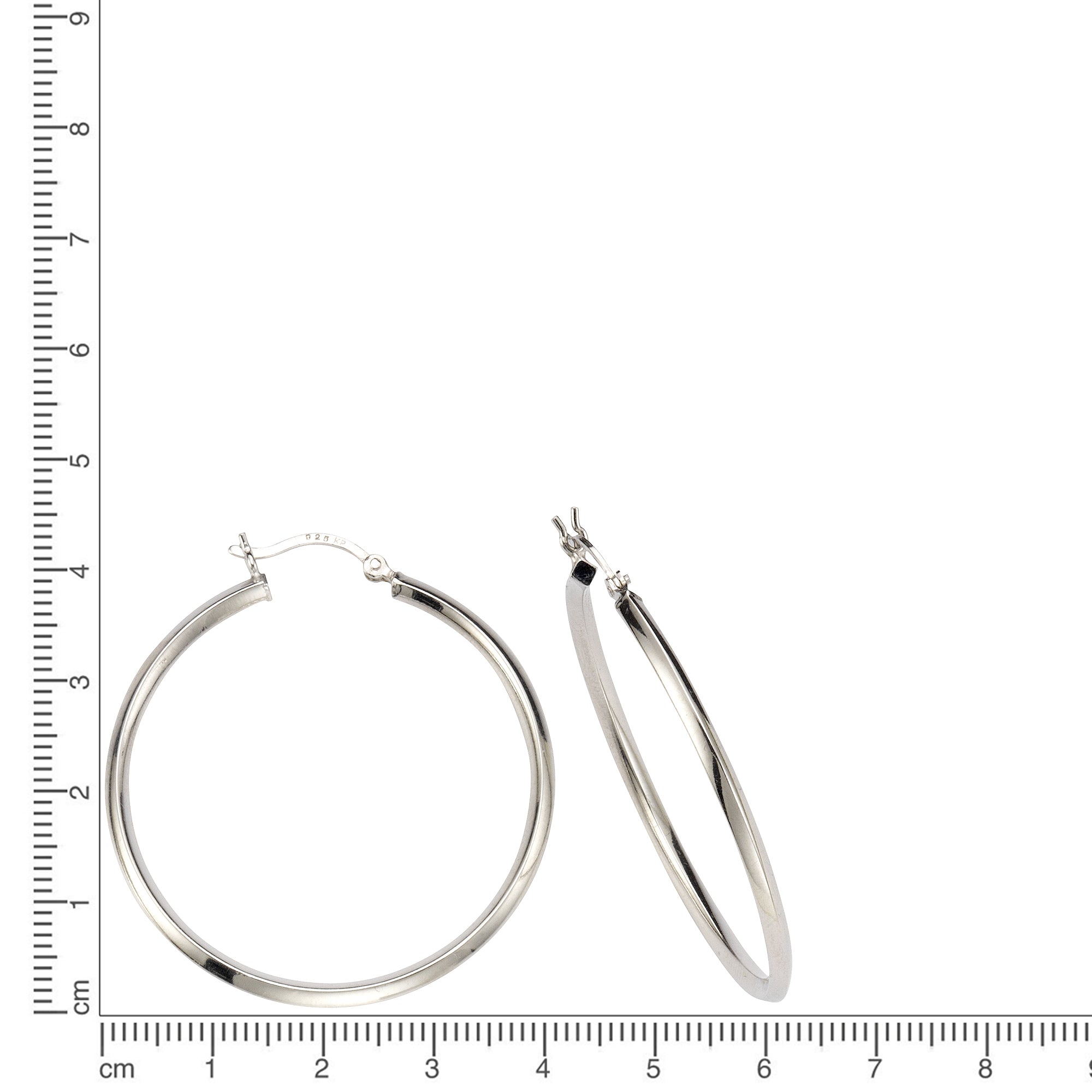 Creolen 925/- Sterling Silber rhodiniert Ø 40mm