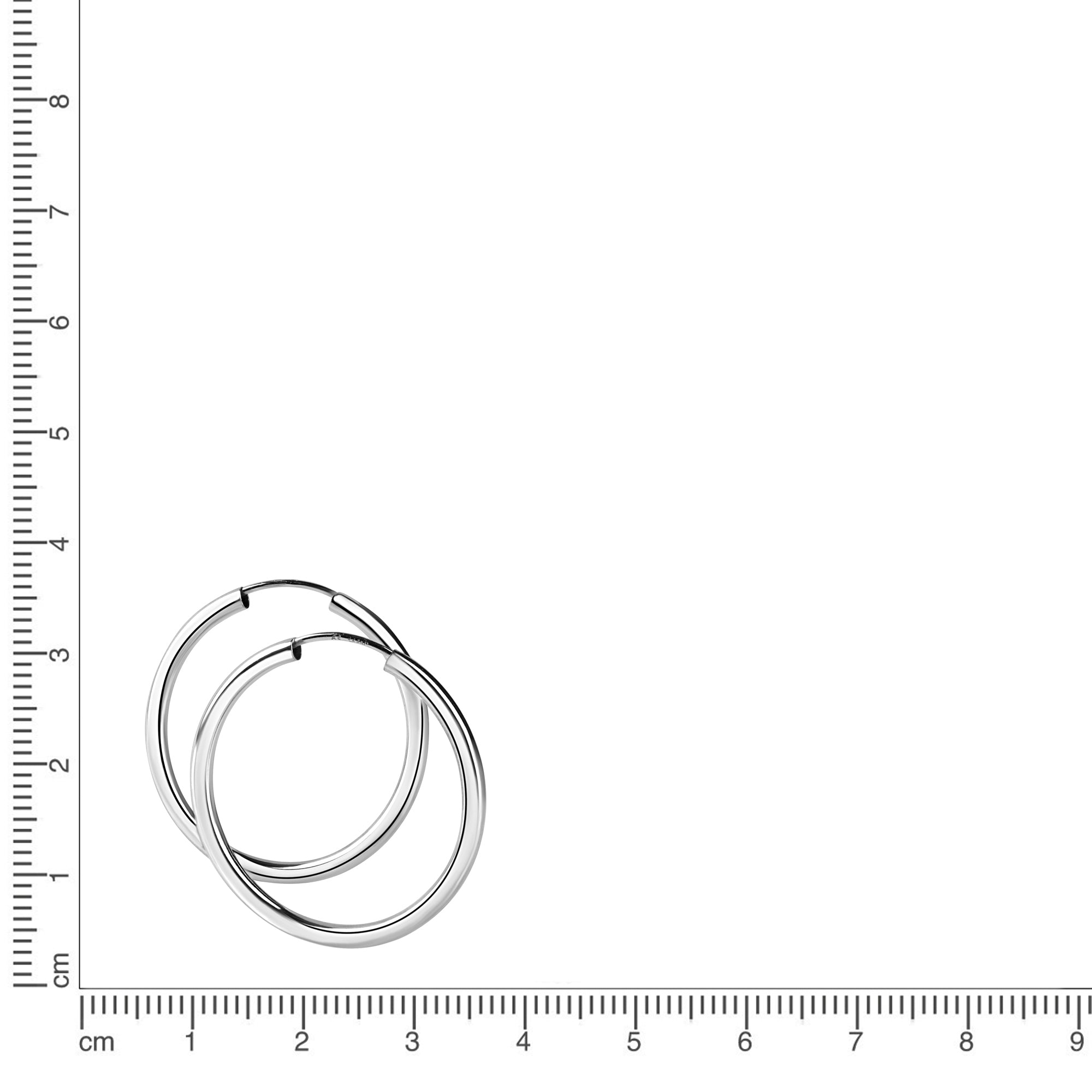 Creolen 925/- Sterling Silber rhodiniert 40mm
