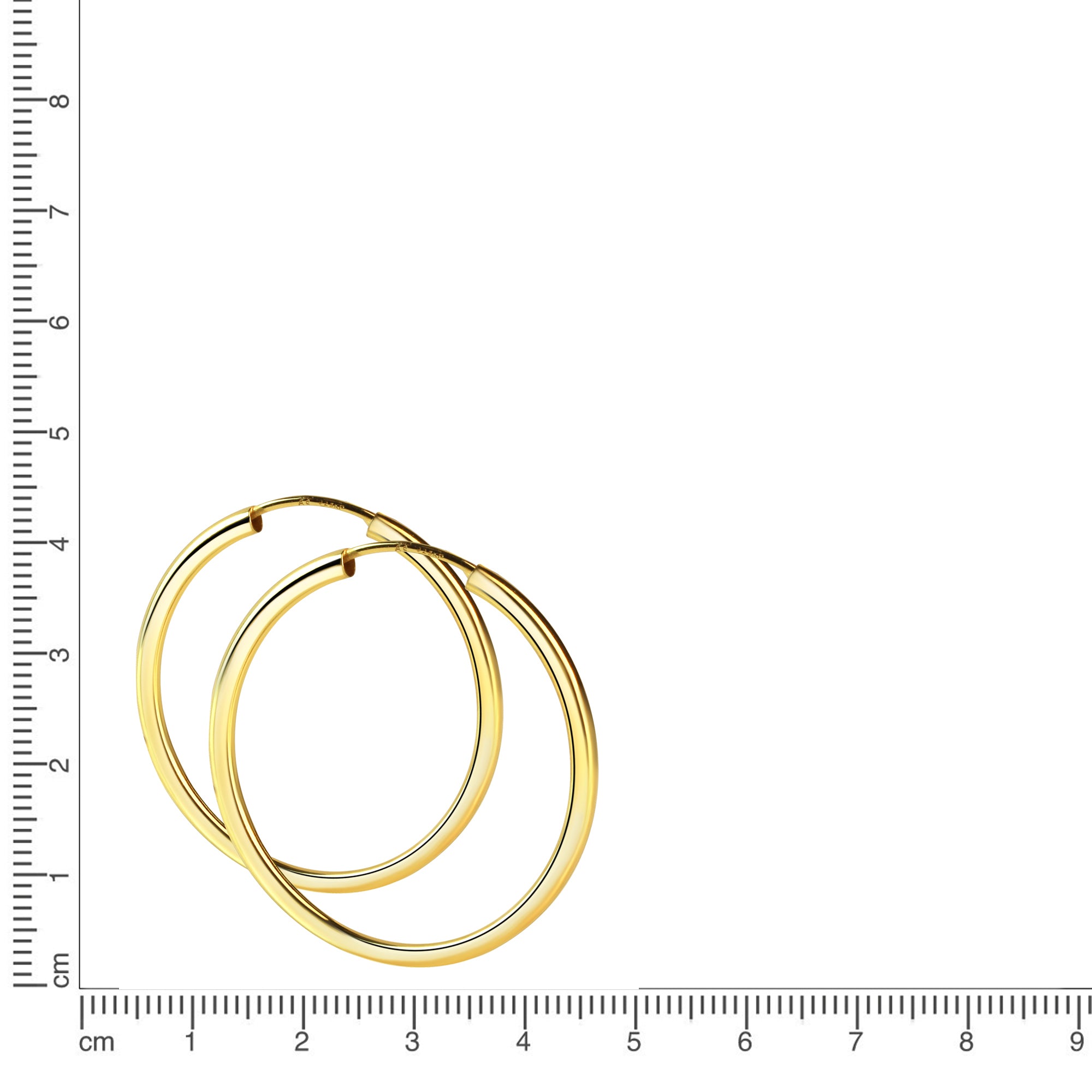 Creolen 925/- Sterling Silber vergoldet 40mm