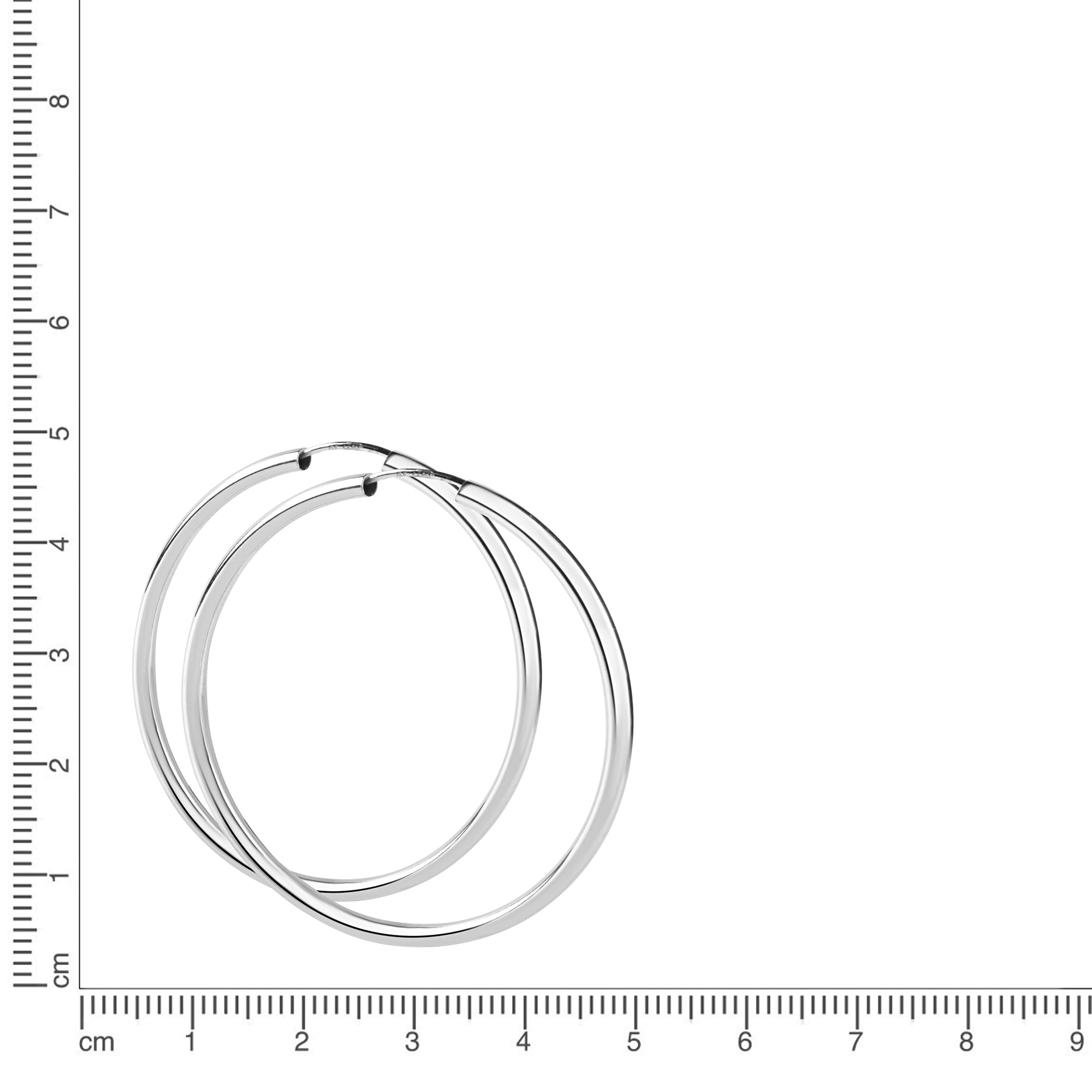 Creolen 925/- Sterling Silber rhodiniert 60mm