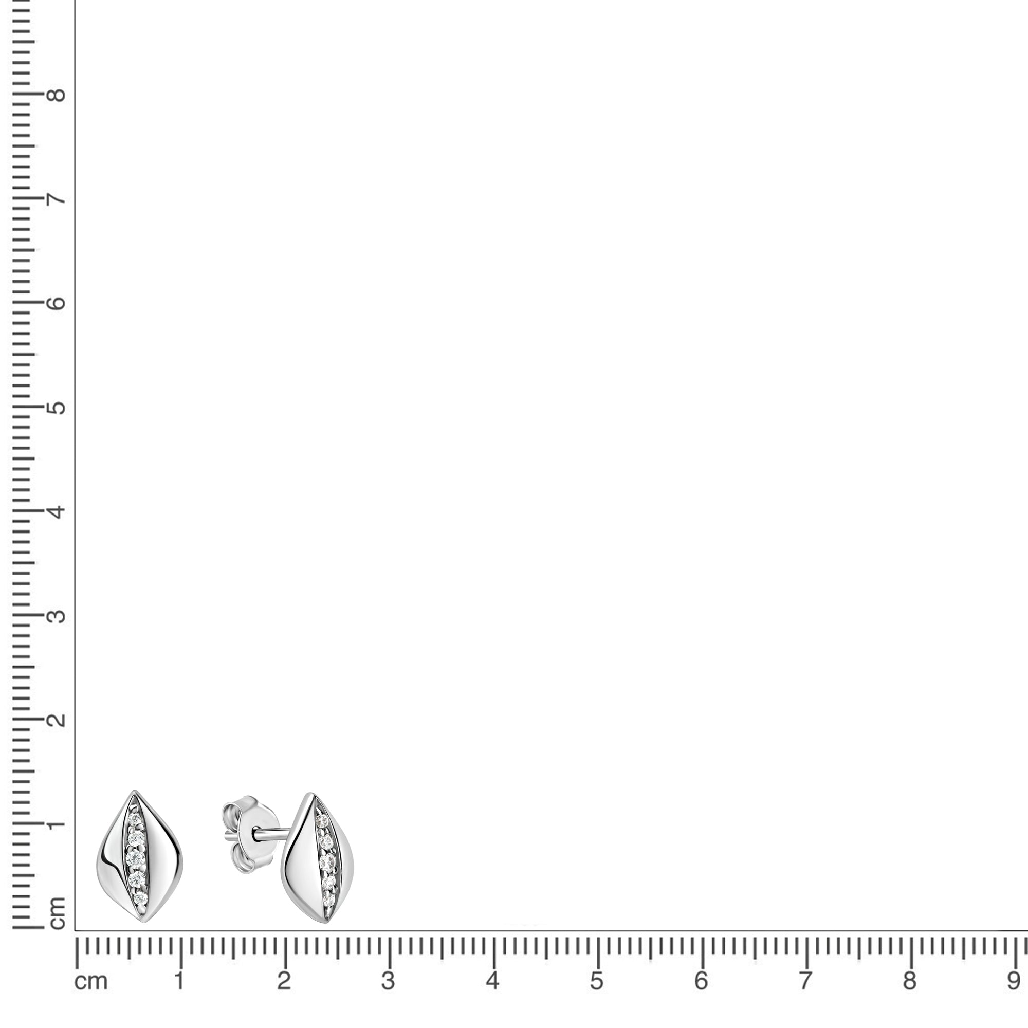 Ohrstecker 925/- Sterling Silber rhodiniert Zirkonia