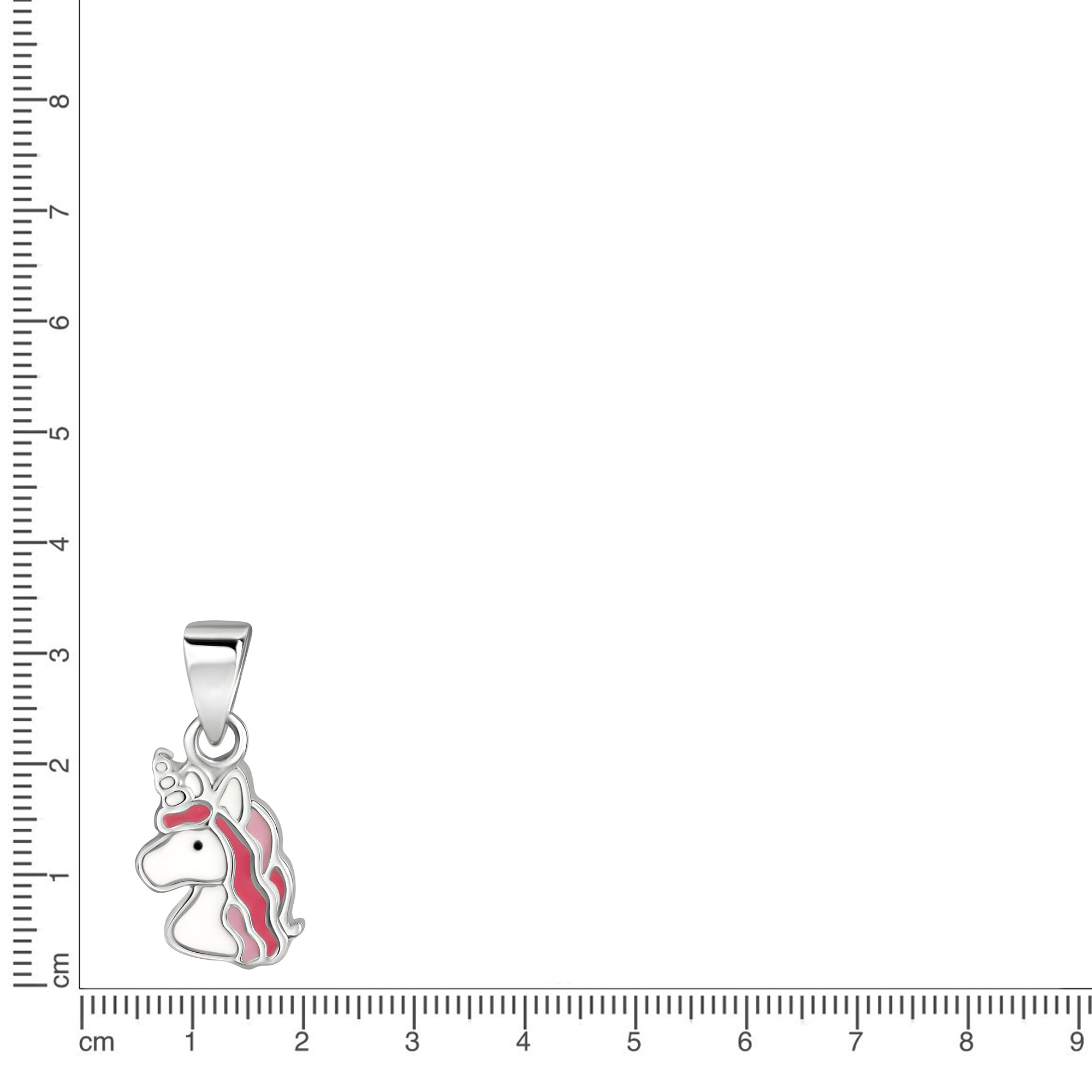 Anhänger 925/- Sterling Silber rhodiniert Einhorn Lack