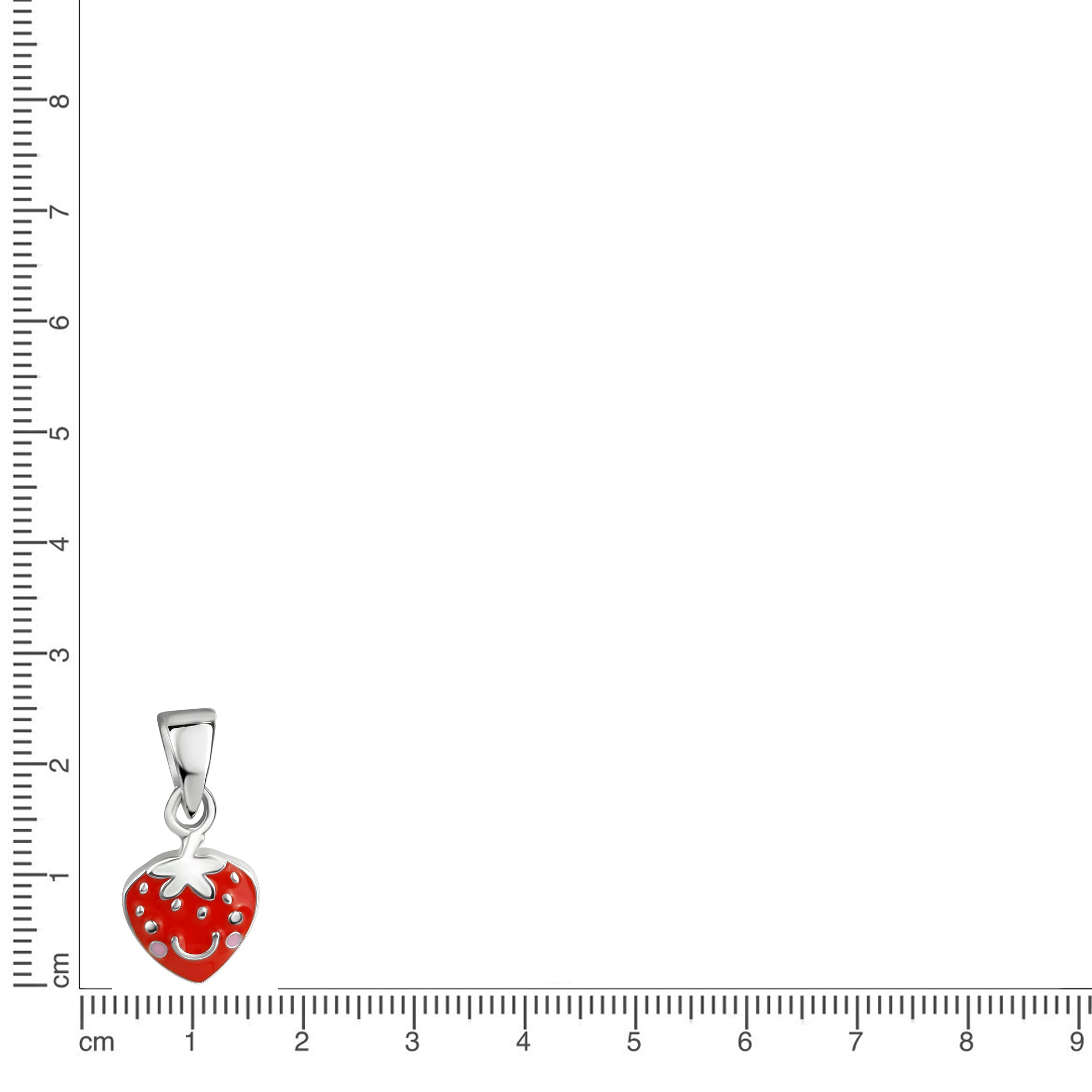 Anhänger 925/- Sterling Silber rhodiniert Erdbeere Lack