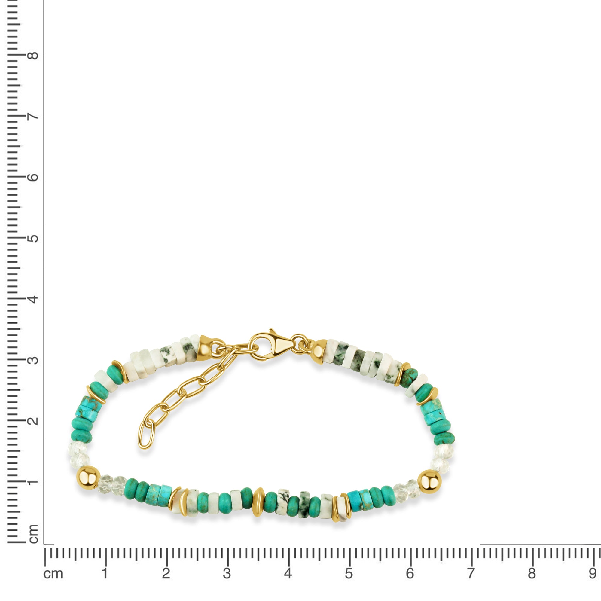 Armband 925/- Sterling Silber vergoldet Türkis/Jaspis