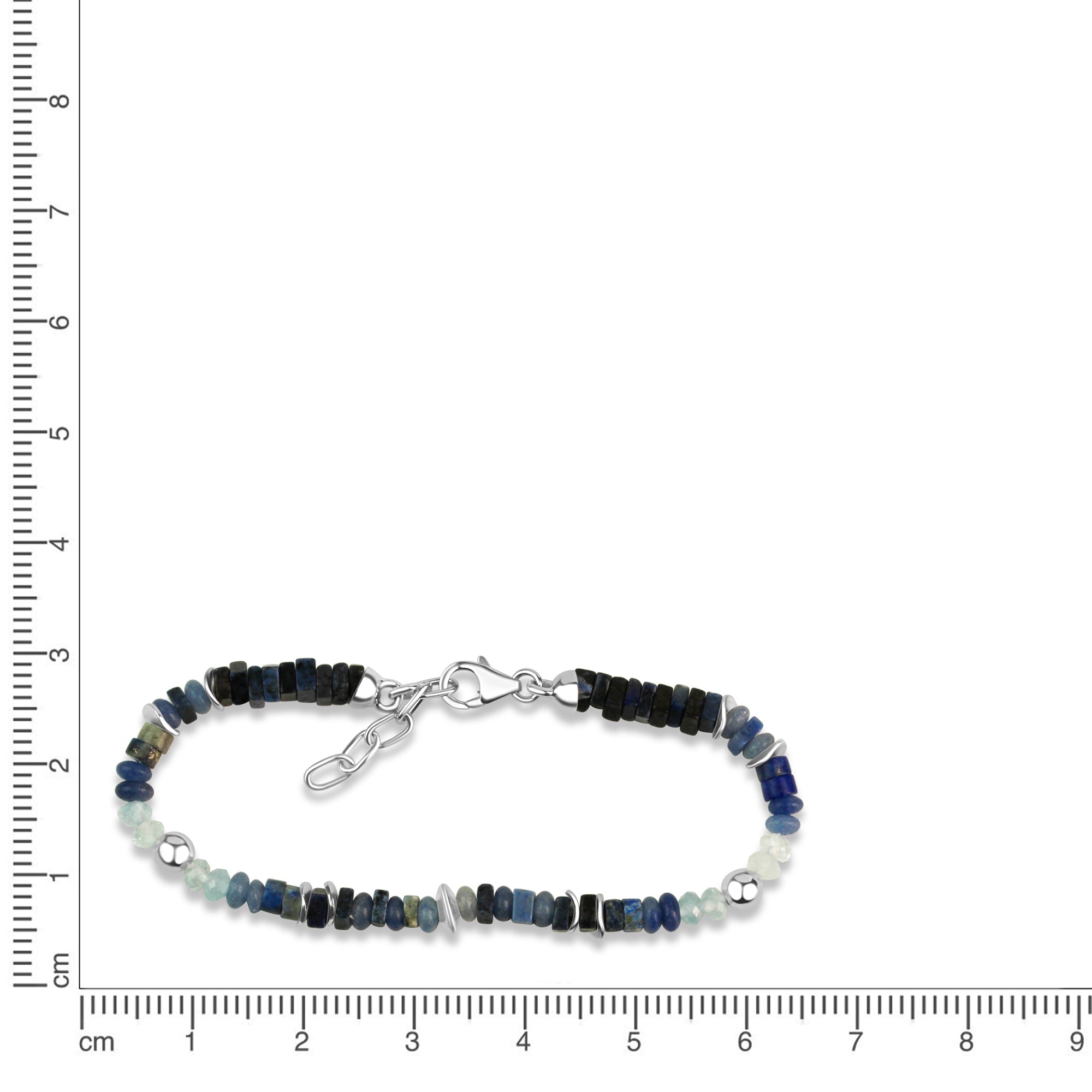 Armband 925/- Sterling Silber rhodiniert Echtstein