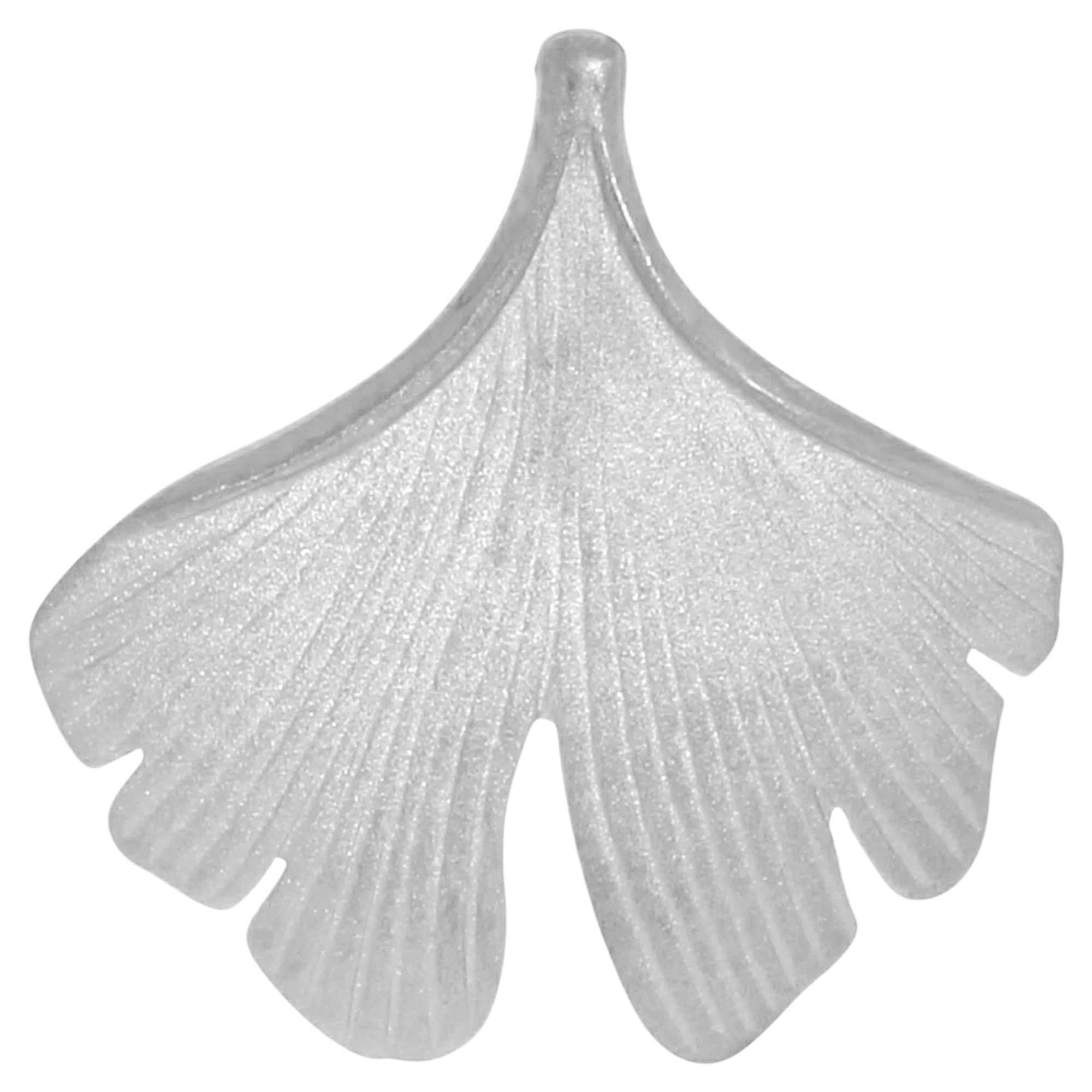 Anhänger 925/- Sterling Silber rhodiniert matt Gingko