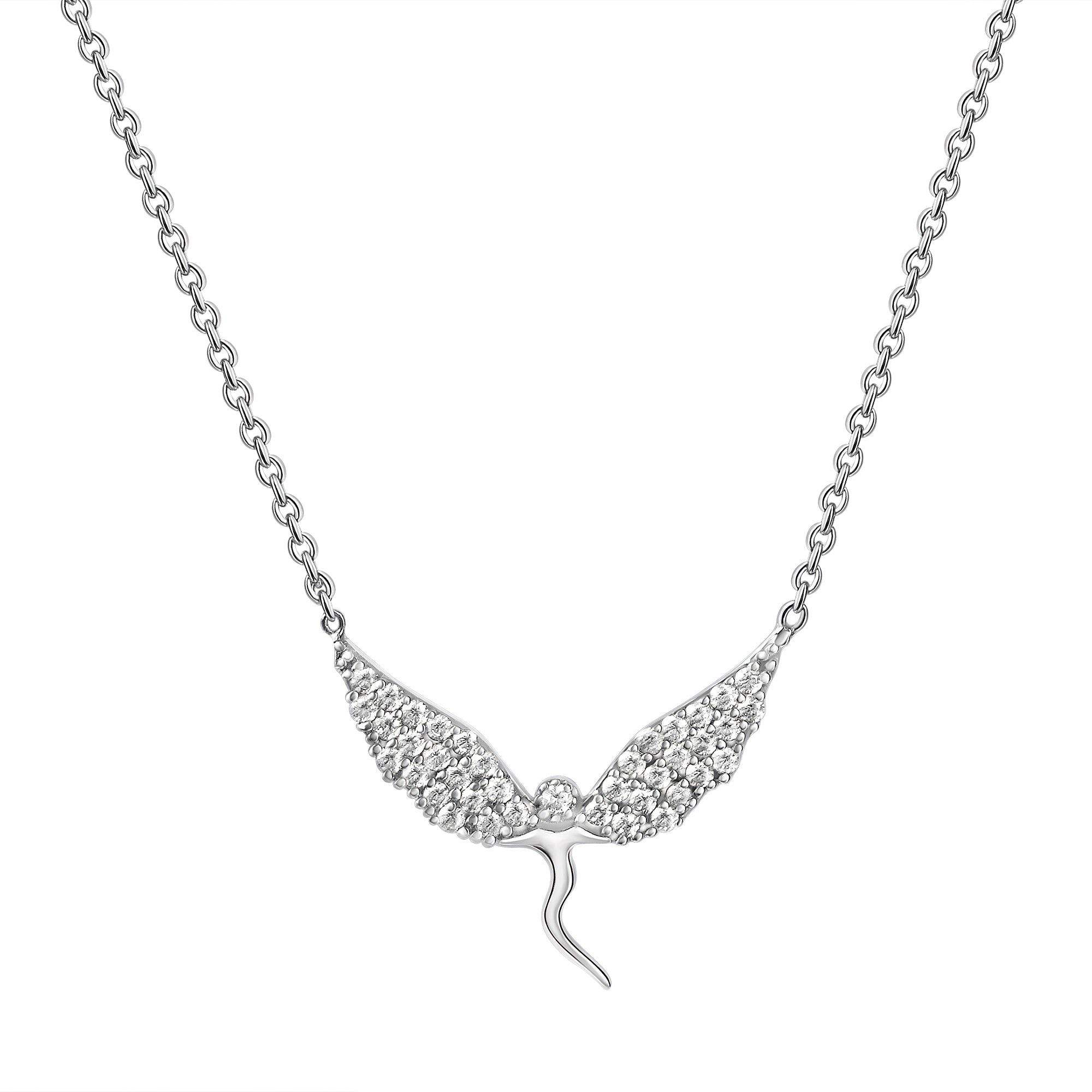 Anhänger mit Kette 925/- Sterling Silber rhodiniert Elfe