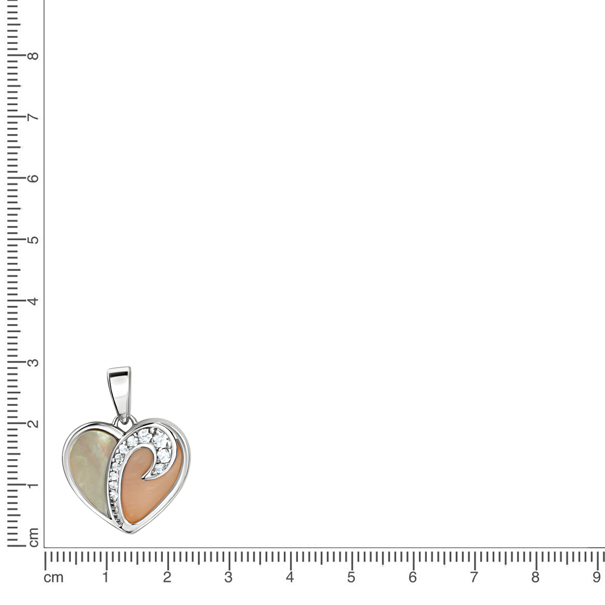 Anhänger 925/- Sterling Silber rhodiniert Herz Perlmutt