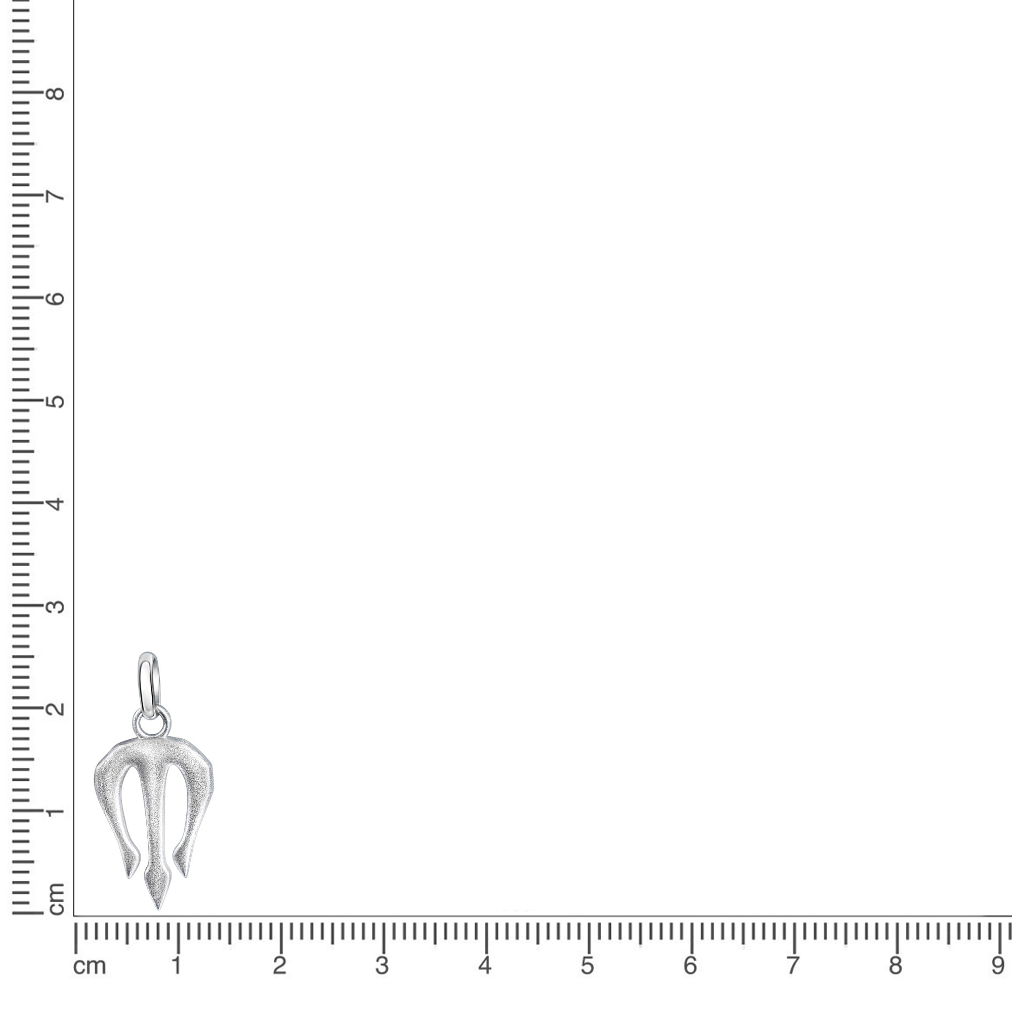 Anhänger 925/- Sterling Silber rhodiniert Dreizack