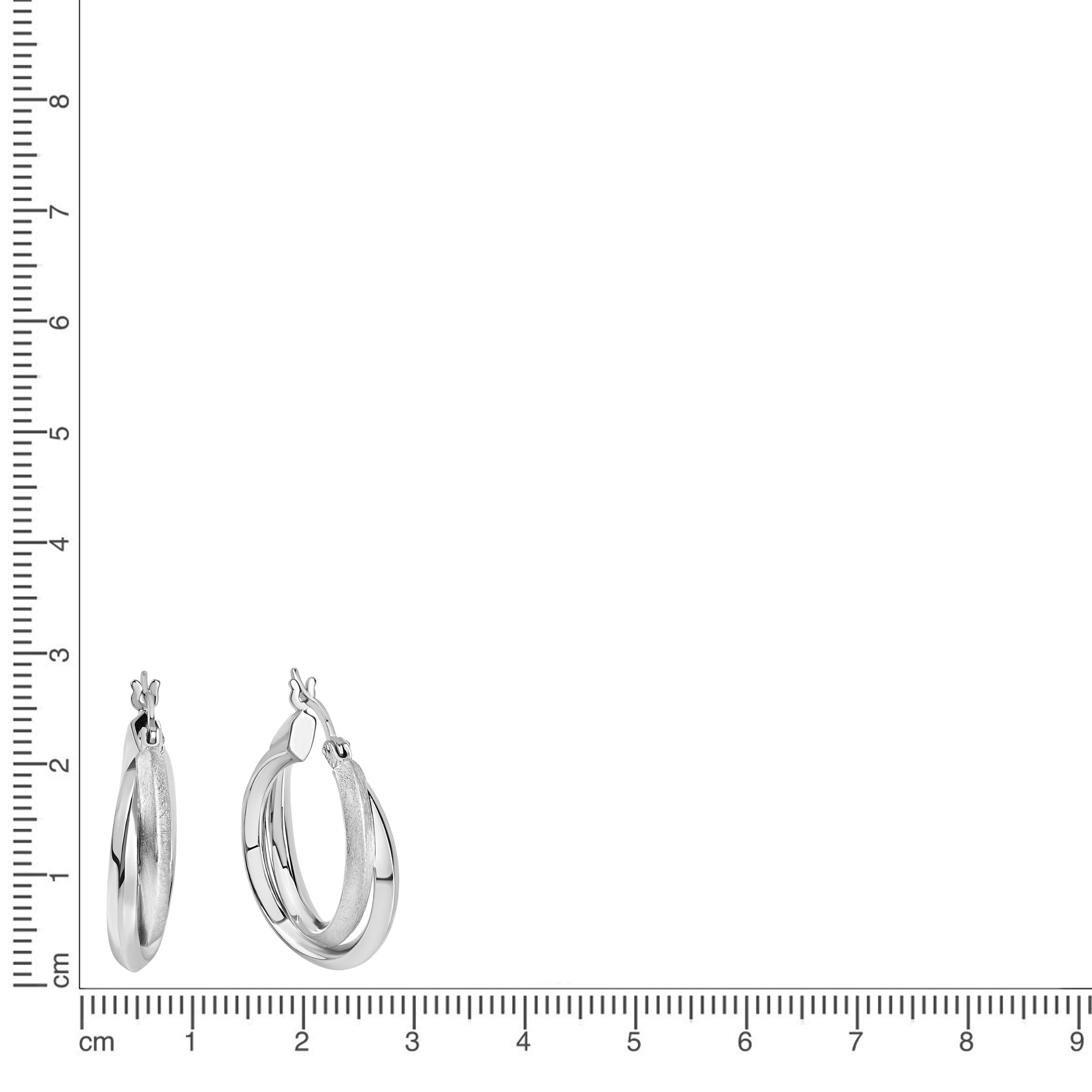 Creolen 925/- Sterling Silber rhodiniert glanz/matt